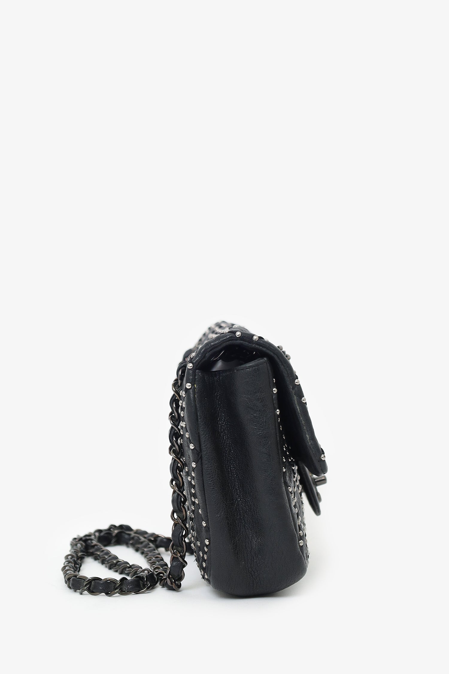 Chanel™ 2014 Collection Black Studded Metal Beauty Flap Bag