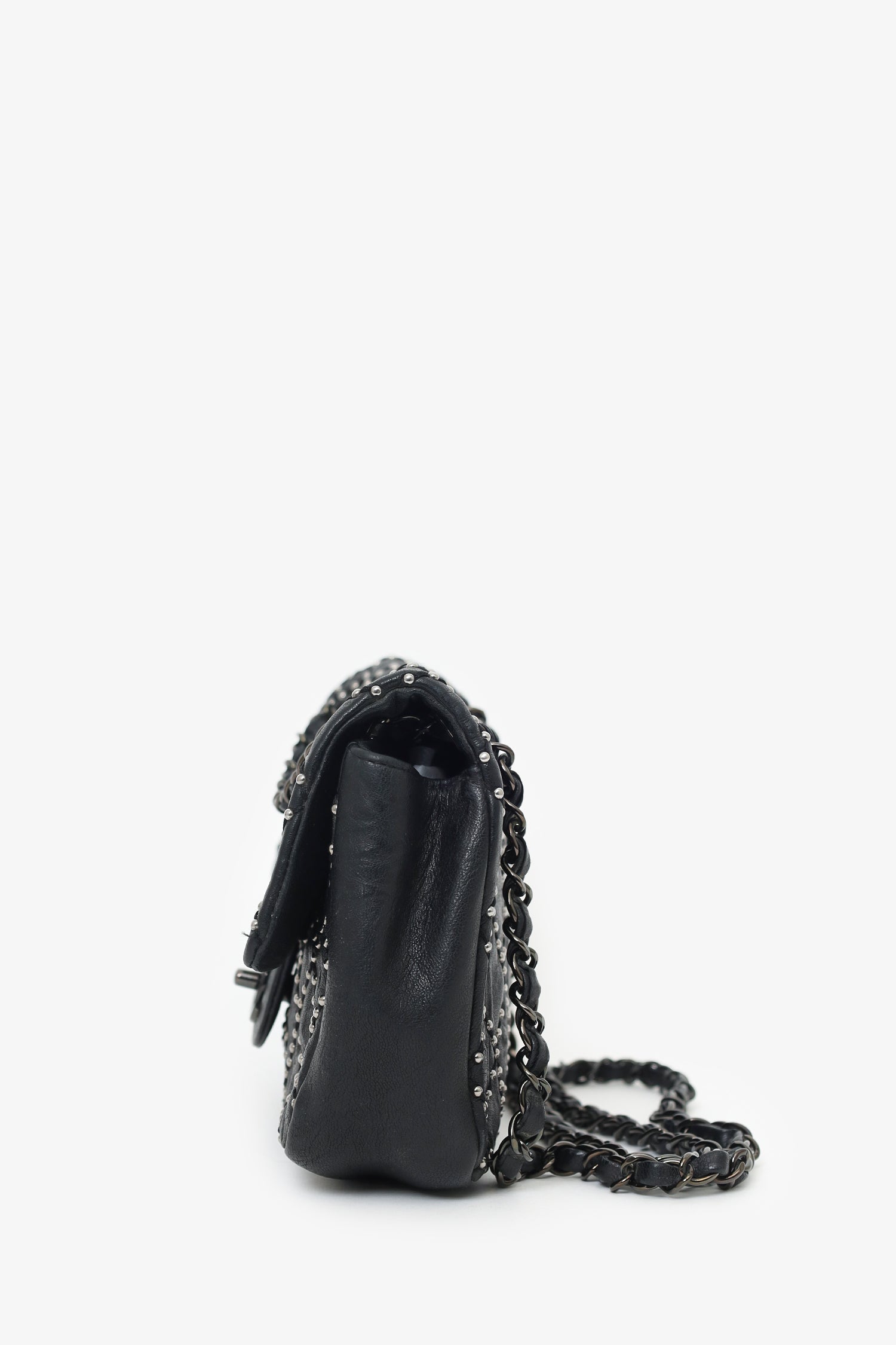Chanel™ 2014 Collection Black Studded Metal Beauty Flap Bag