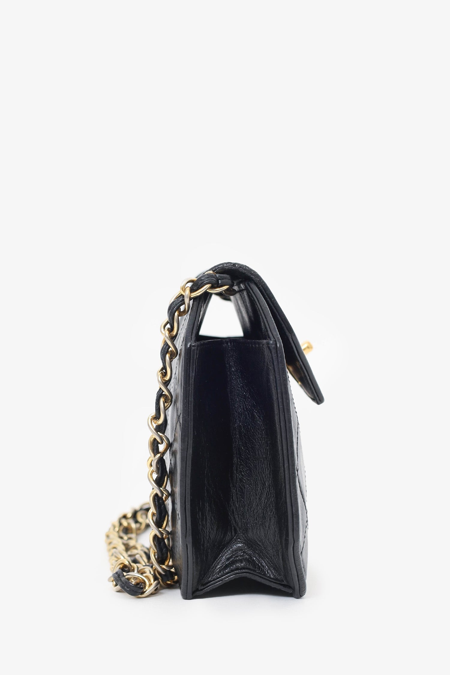 Chanel™ Black Quilted Leather Octagon CC Flap Bag