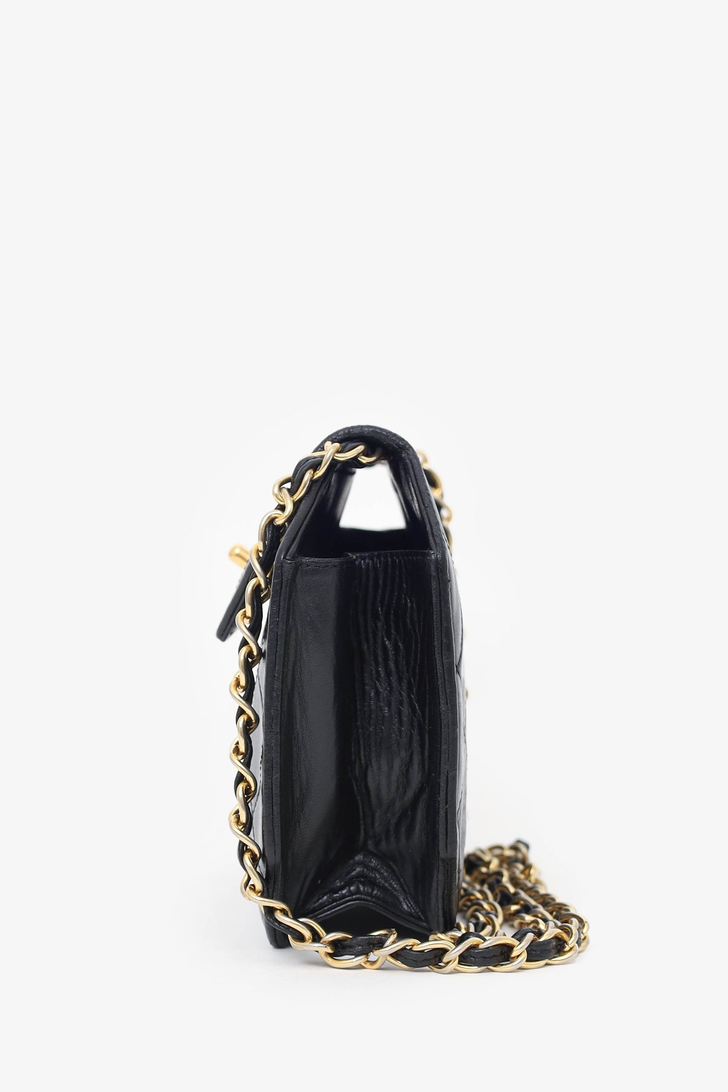 Chanel™ Black Quilted Leather Octagon CC Flap Bag