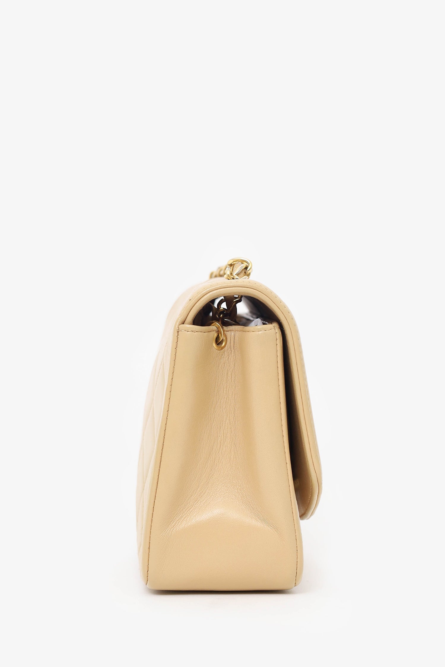 Chanel™ Beige Lambskin Small Diana Flap Bag