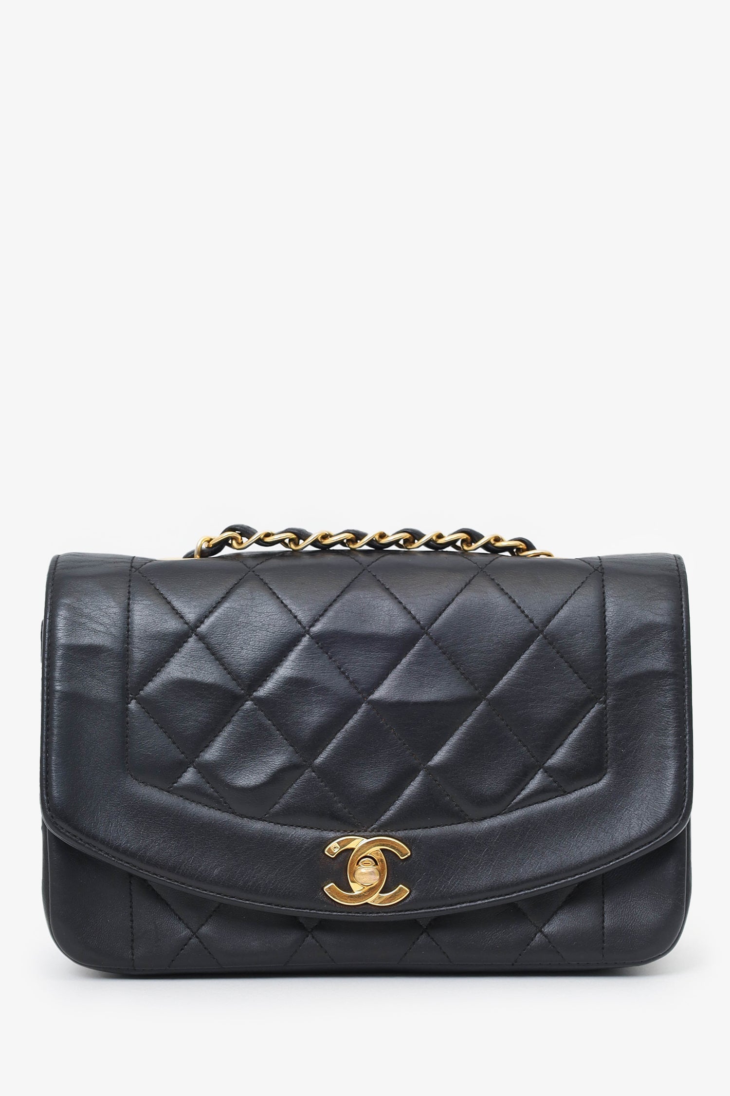 Chanel™ Black Lambskin Small Diana Flap Bag