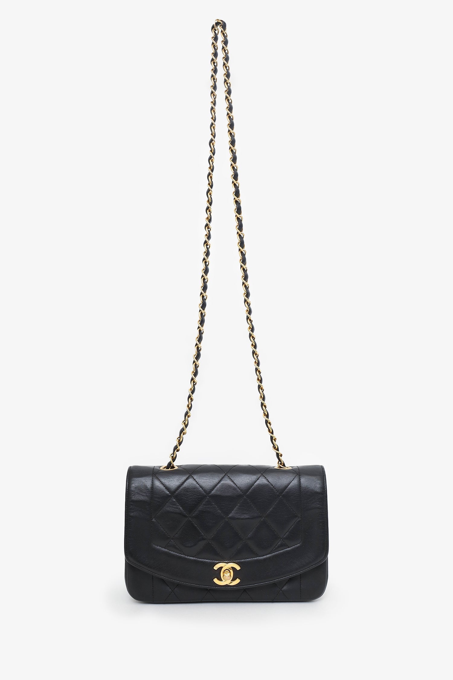 Chanel™ Black Lambskin Small Diana Flap Bag
