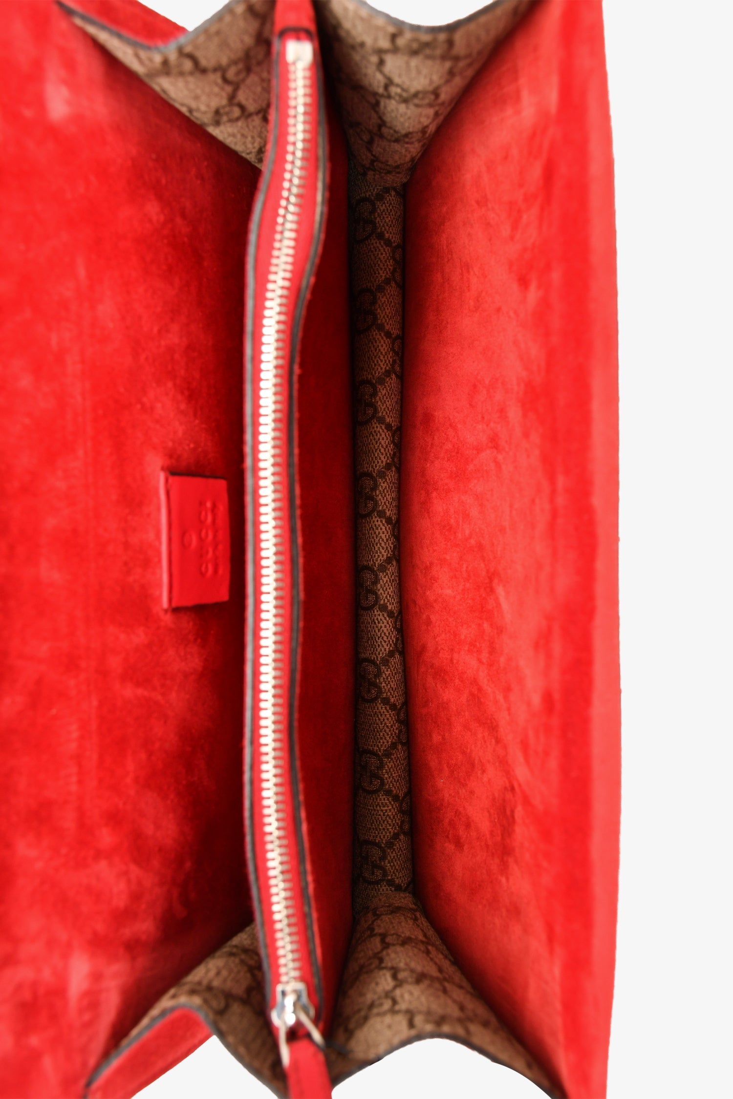Gucci GG Supreme/Red Canvas/Suede Leather Small Dionysus Shoulder Bag