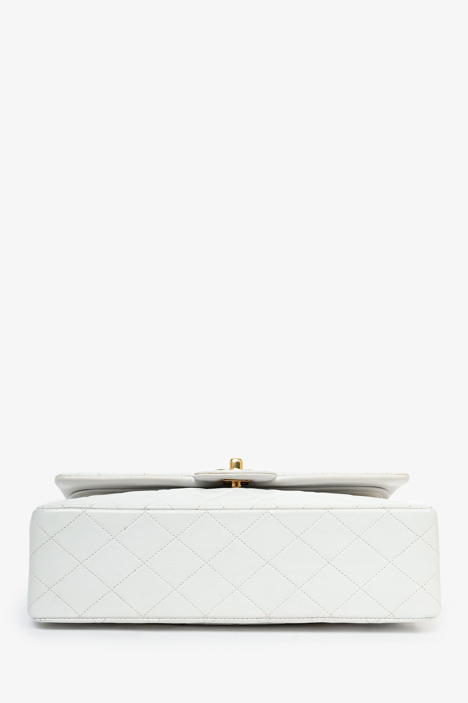 Chanel™ 1991-94 Vintage White Quilted Leather Medium Double Flap (Refurbished)