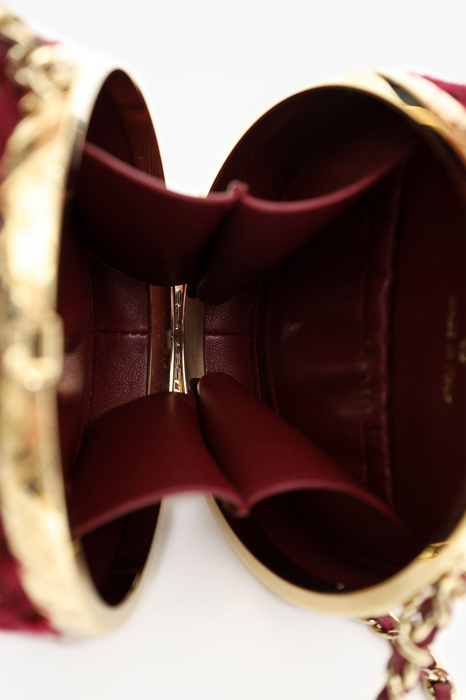 Chanel™ 2022 Burgundy Tweed Vanity Clutch on Chain