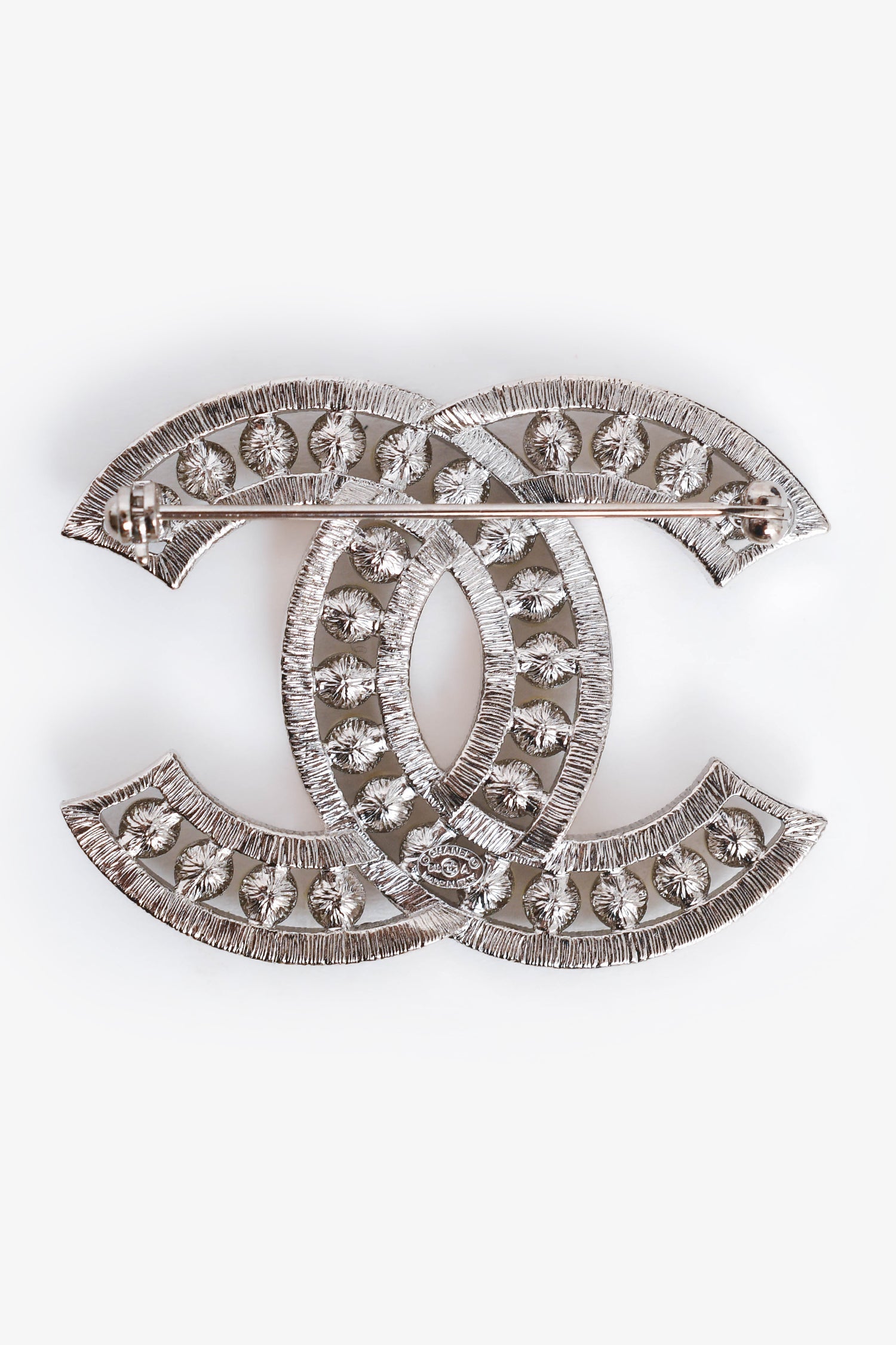 Chanel™ 2018 Crystal Embellished Faux Pearl CC Brooch