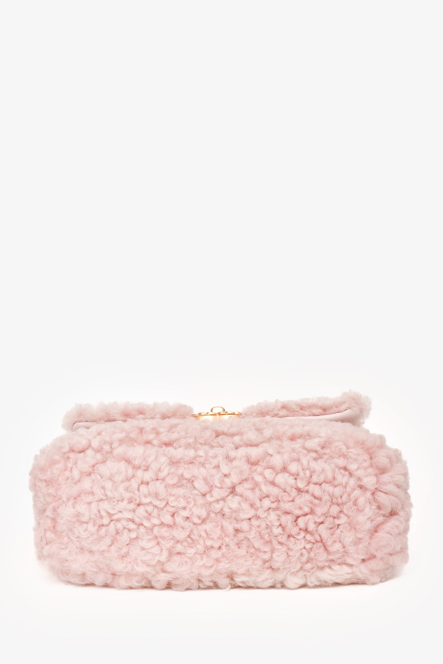 Chanel™ 2021 Pink Shearling 'Chanel 19' Medium Flap Shoulder Bag