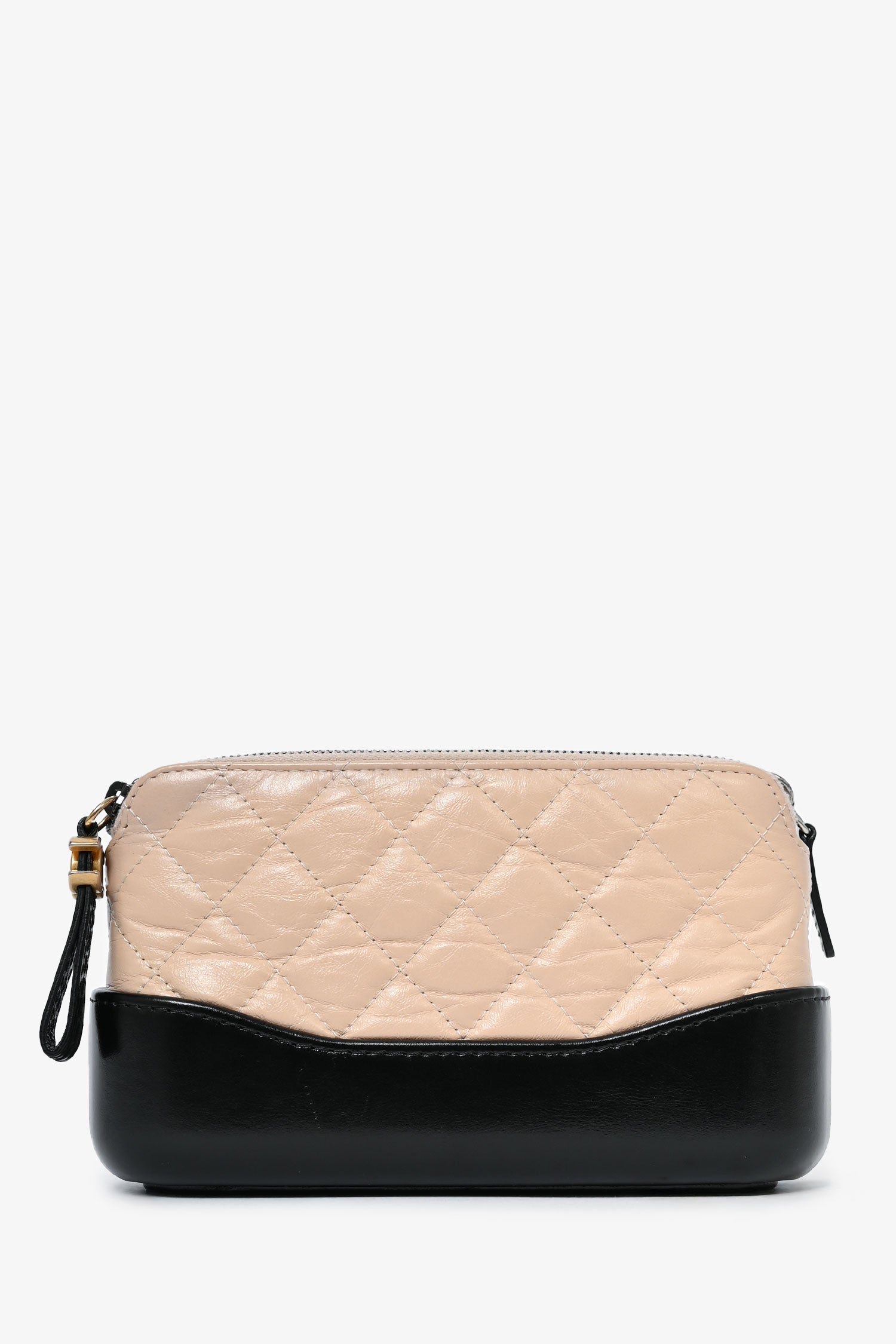 Chanel™ 2017-18 Beige/Black Leather Gabrielle Wallet on Chain