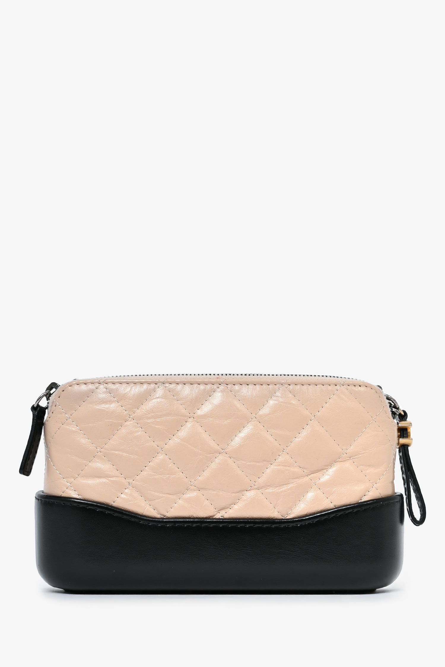 Chanel™ 2017-18 Beige/Black Leather Gabrielle Wallet on Chain