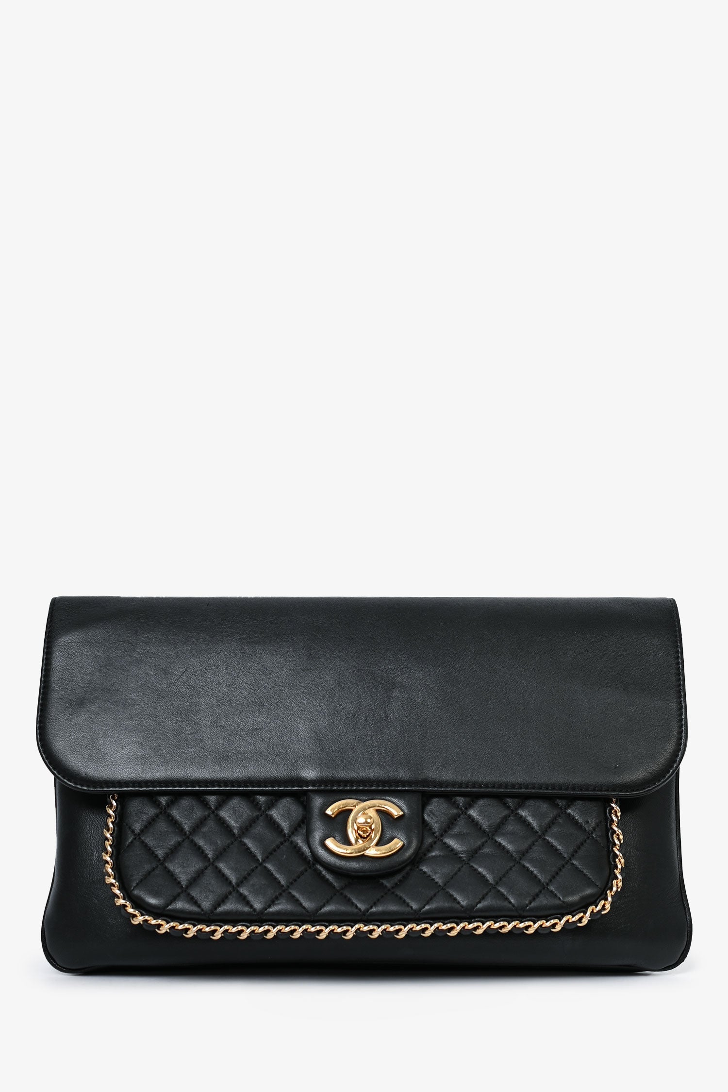 Chanel™ 2017/18 Black Lambskin 'Unchained' CC Clutch