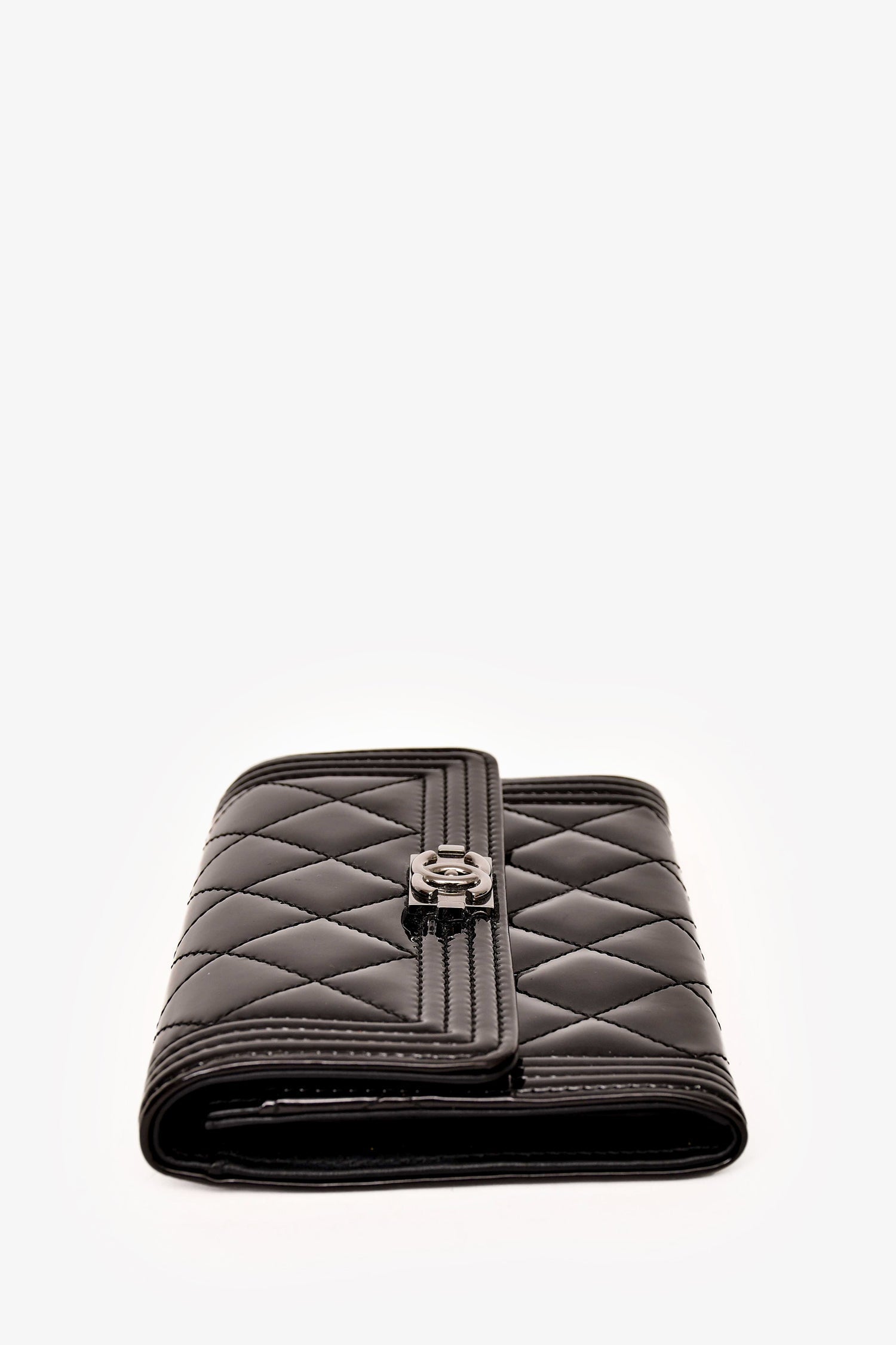 Chanel™ 2014 Purple Patent Leather Boy Short Wallet