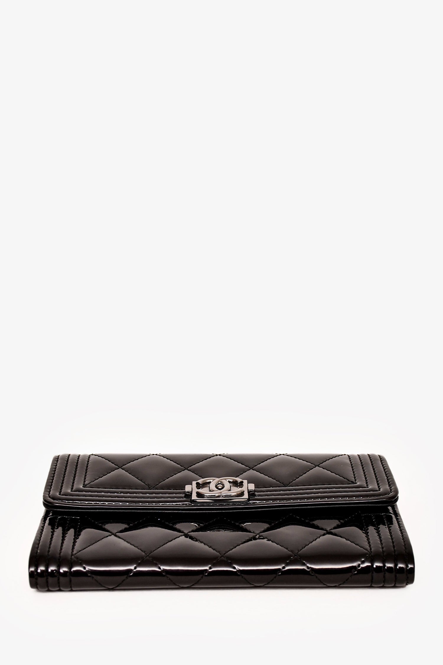 Chanel™ 2014 Purple Patent Leather Boy Short Wallet
