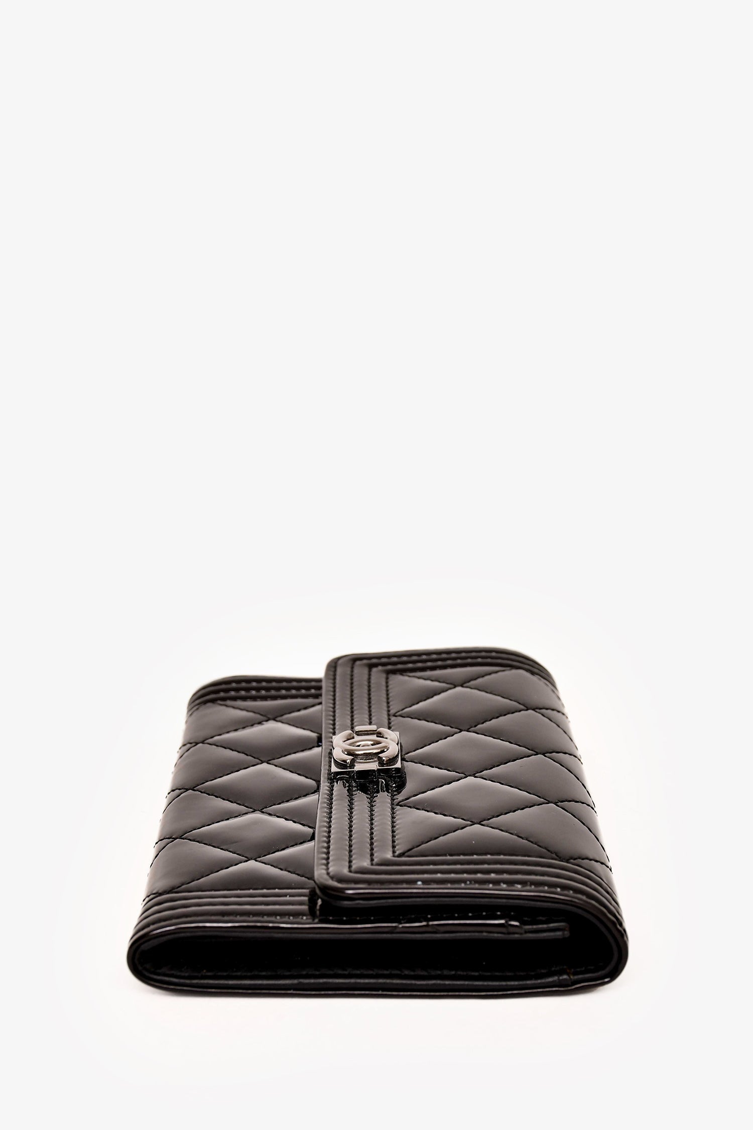 Chanel™ 2014 Purple Patent Leather Boy Short Wallet