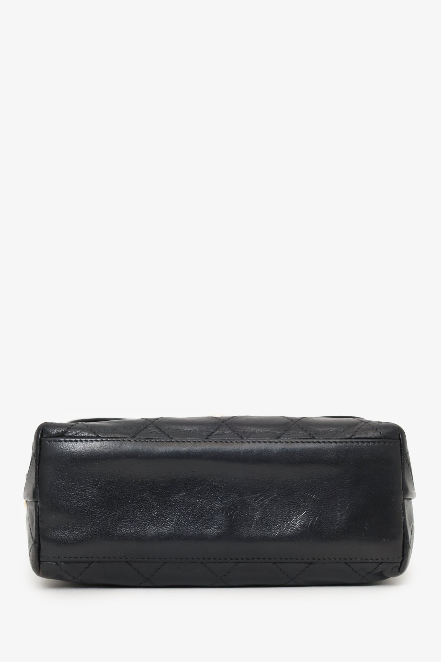 Chanel™ 1991-94 Black Lambskin Round Flap Shoulder Bag