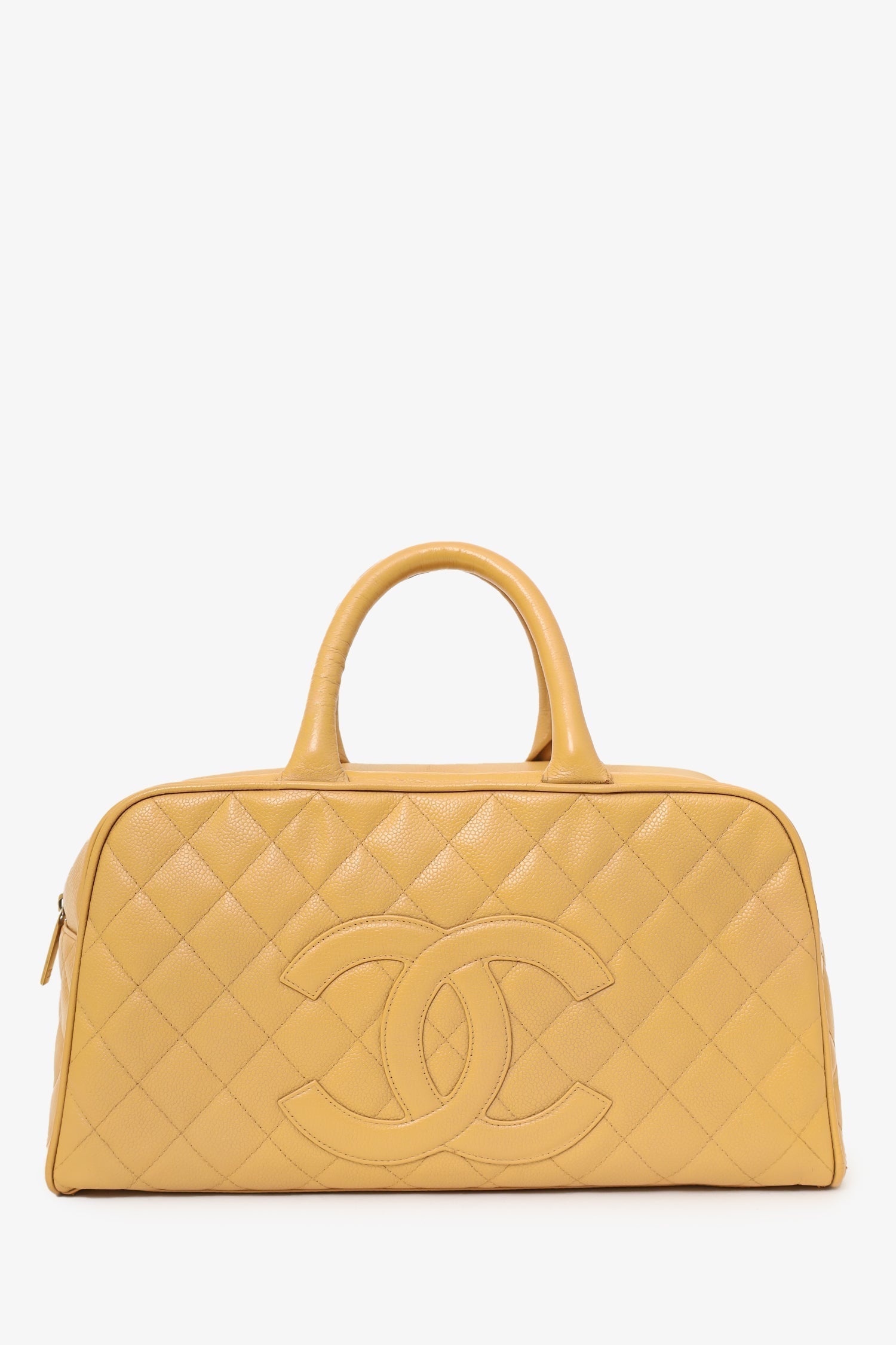 Chanel™ 2004-05 Beige Caviar Large Bowler Bag (As Is)