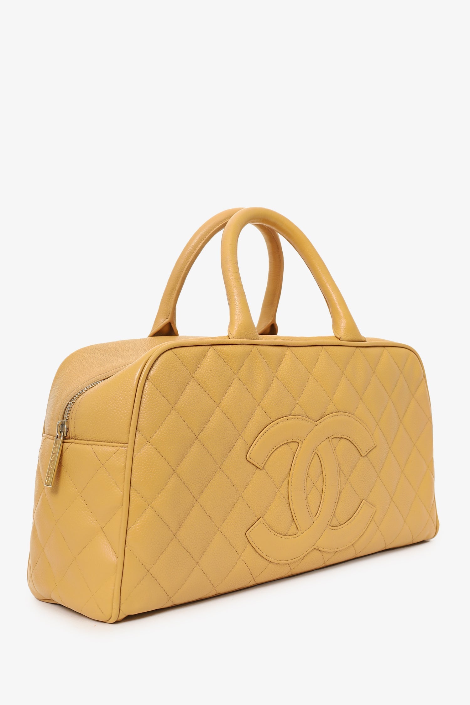 Chanel™ 2004-05 Beige Caviar Large Bowler Bag (As Is)