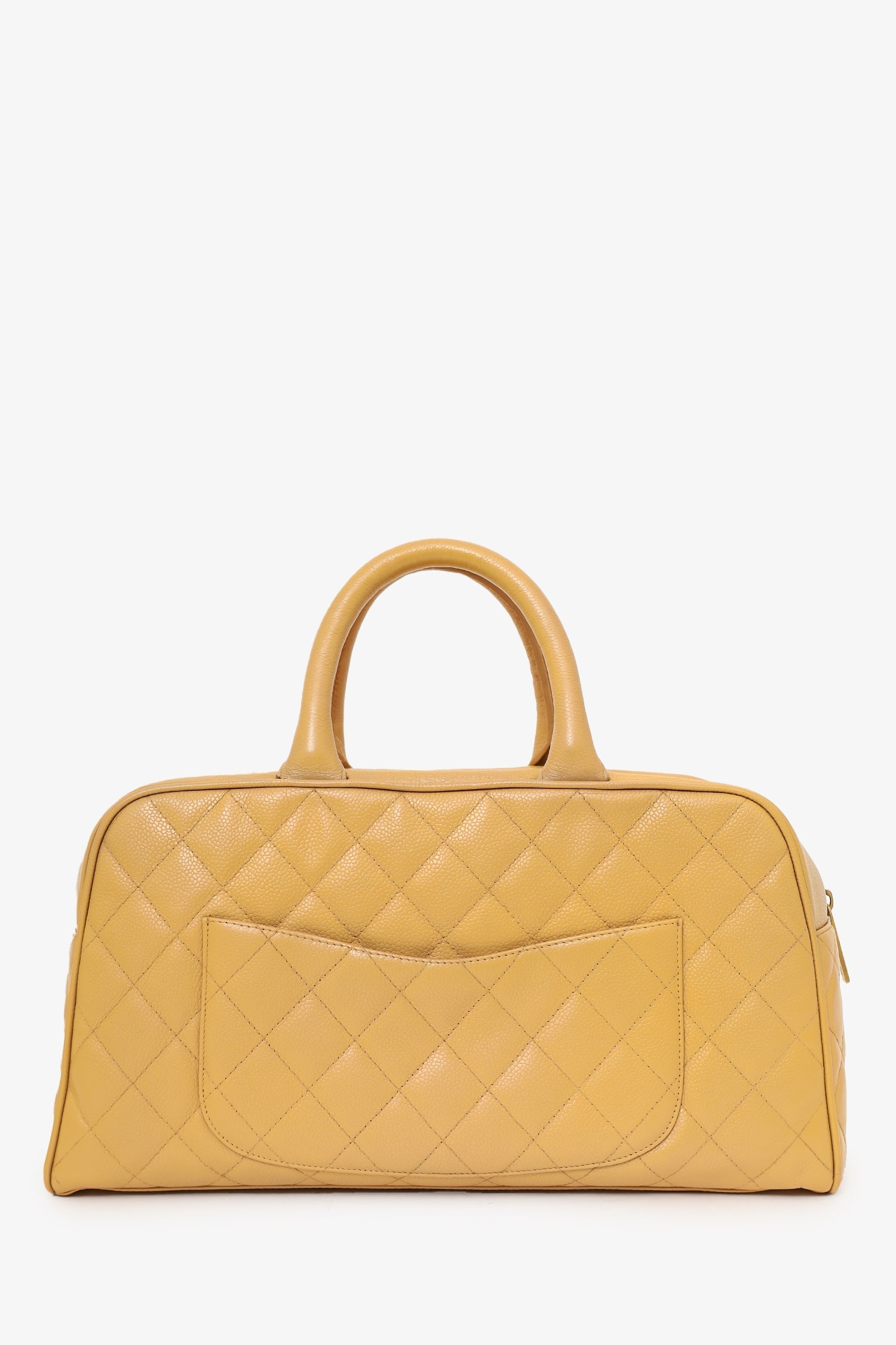 Chanel™ 2004-05 Beige Caviar Large Bowler Bag (As Is)