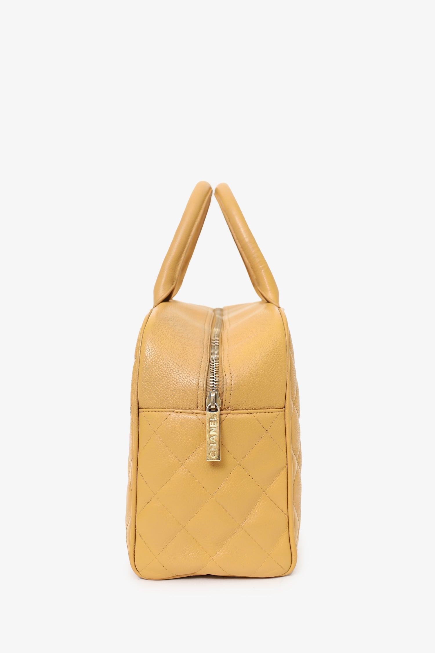 Chanel™ 2004-05 Beige Caviar Large Bowler Bag (As Is)