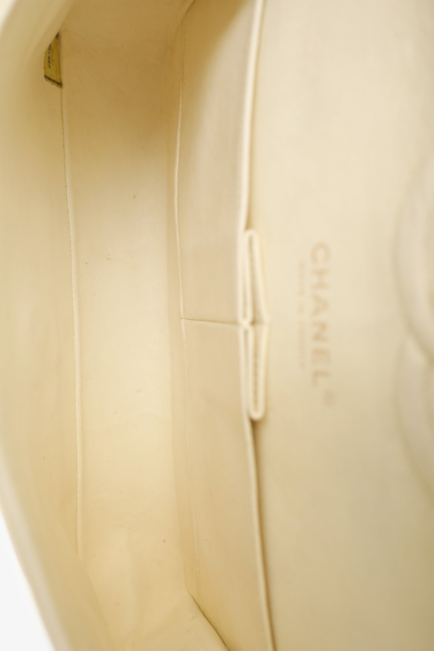 Chanel™ 2003-04 White Lambskin Medium Double Flap Bag 'As Is'