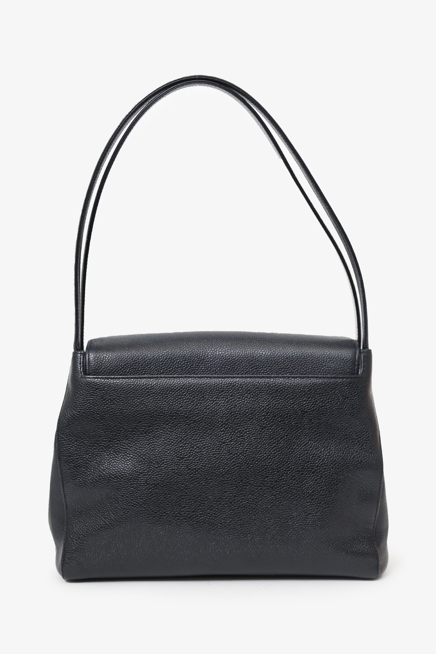 Chanel™ 1997-99 Black Caviar CC Turnlock Envelope Shoulder Bag