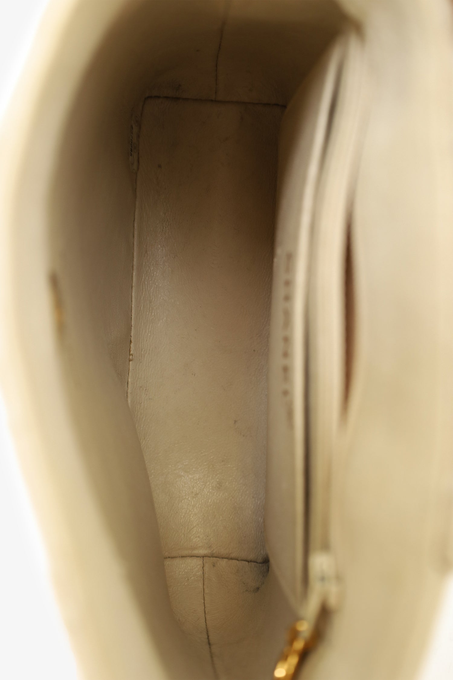 Chanel™ 1997-99 Beige Canvas Camellia Embroidered Bucket Bag (As Is)