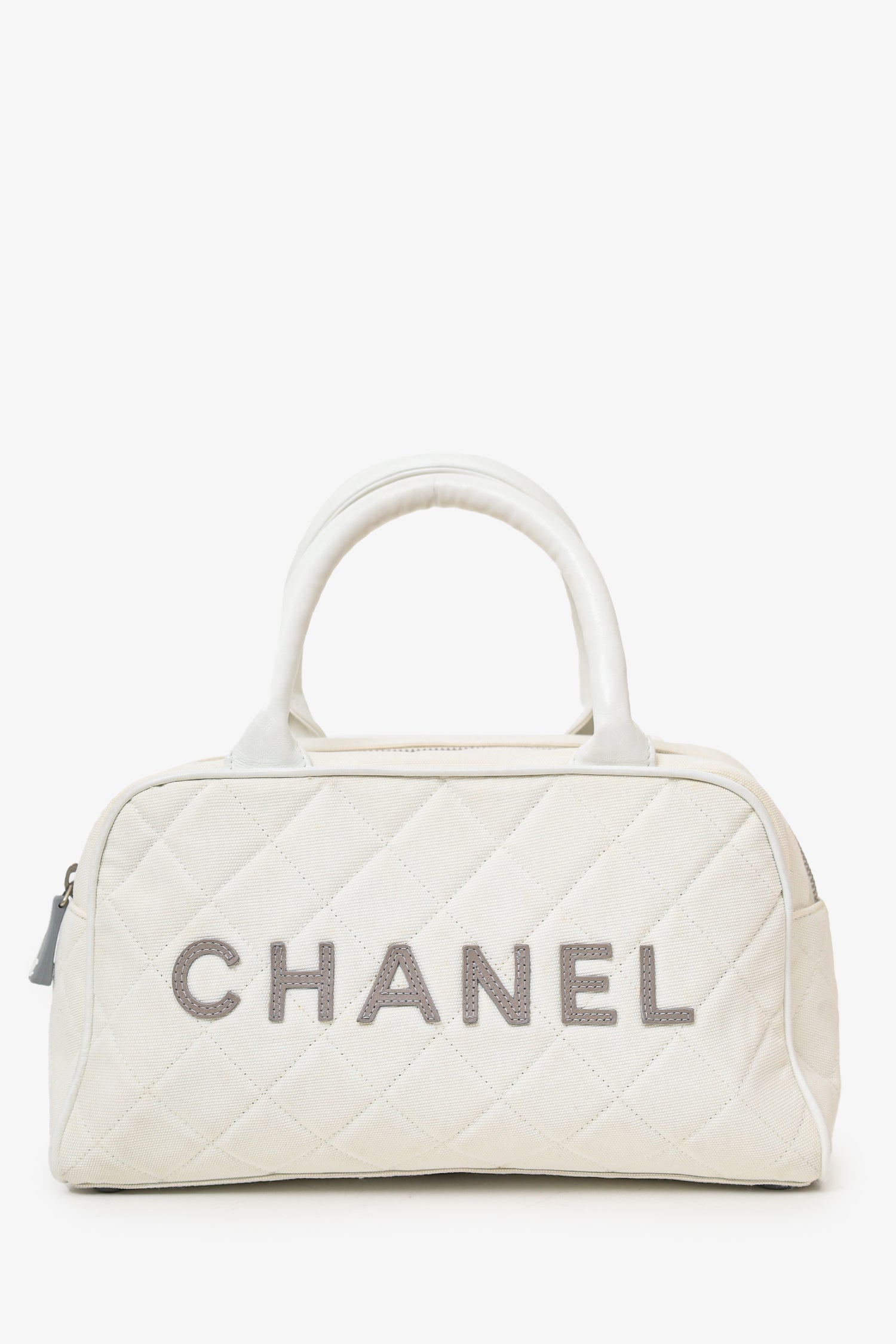 Chanel™ 2000-02 White Canvas Mini Bowler Bag