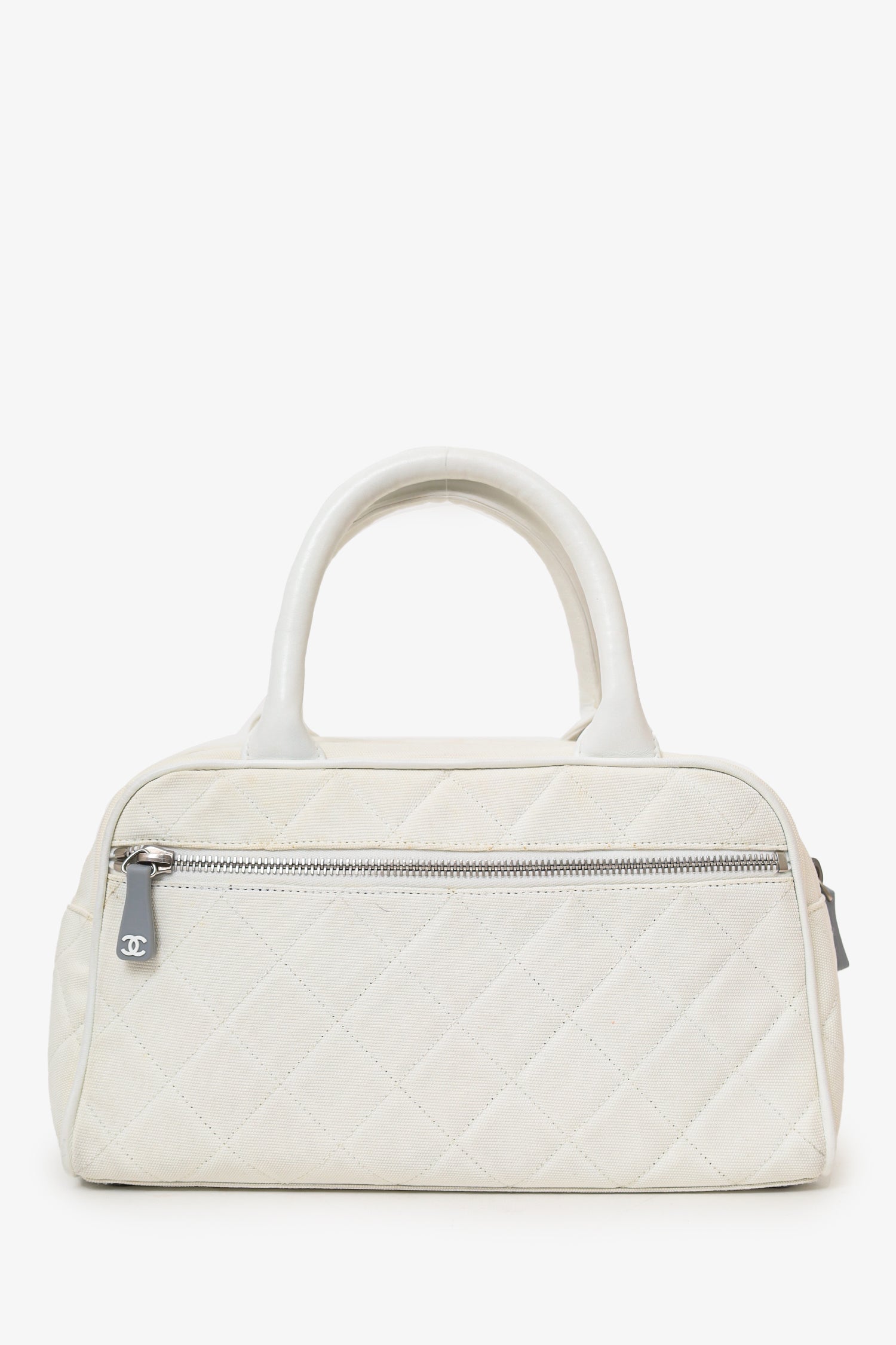 Chanel™ 2000-02 White Canvas Mini Bowler Bag