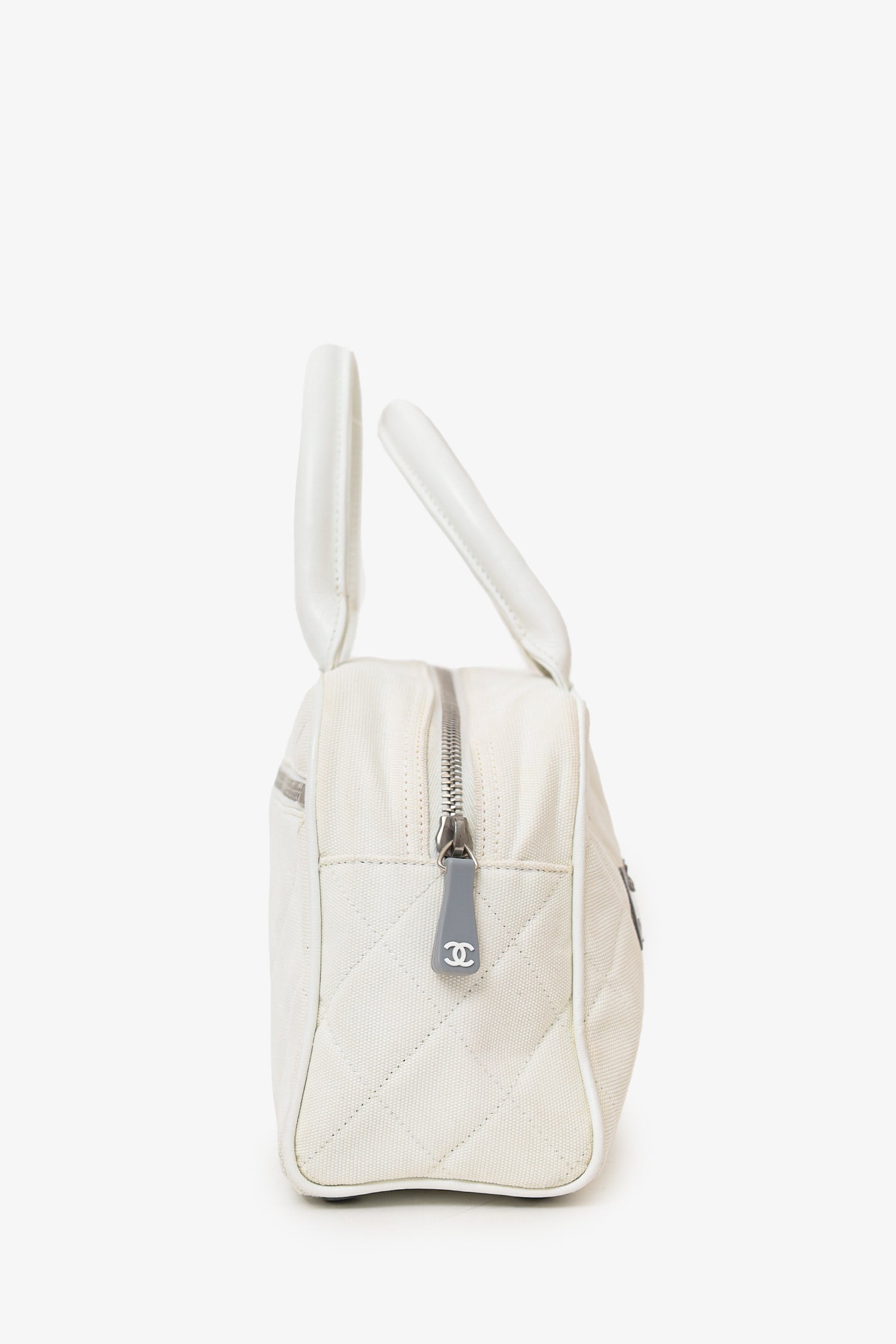 Chanel™ 2000-02 White Canvas Mini Bowler Bag