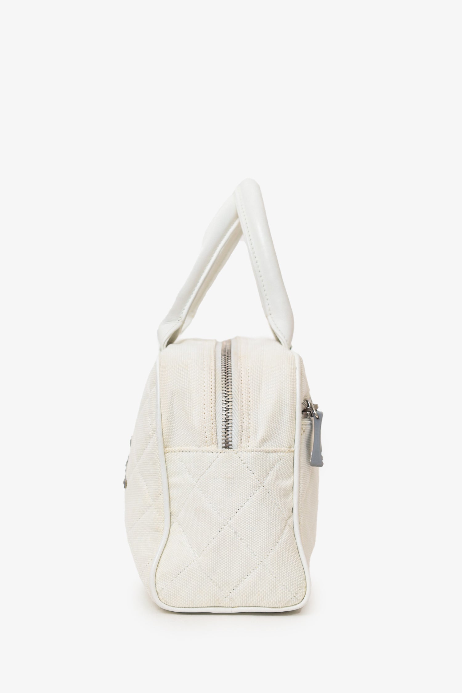 Chanel™ 2000-02 White Canvas Mini Bowler Bag
