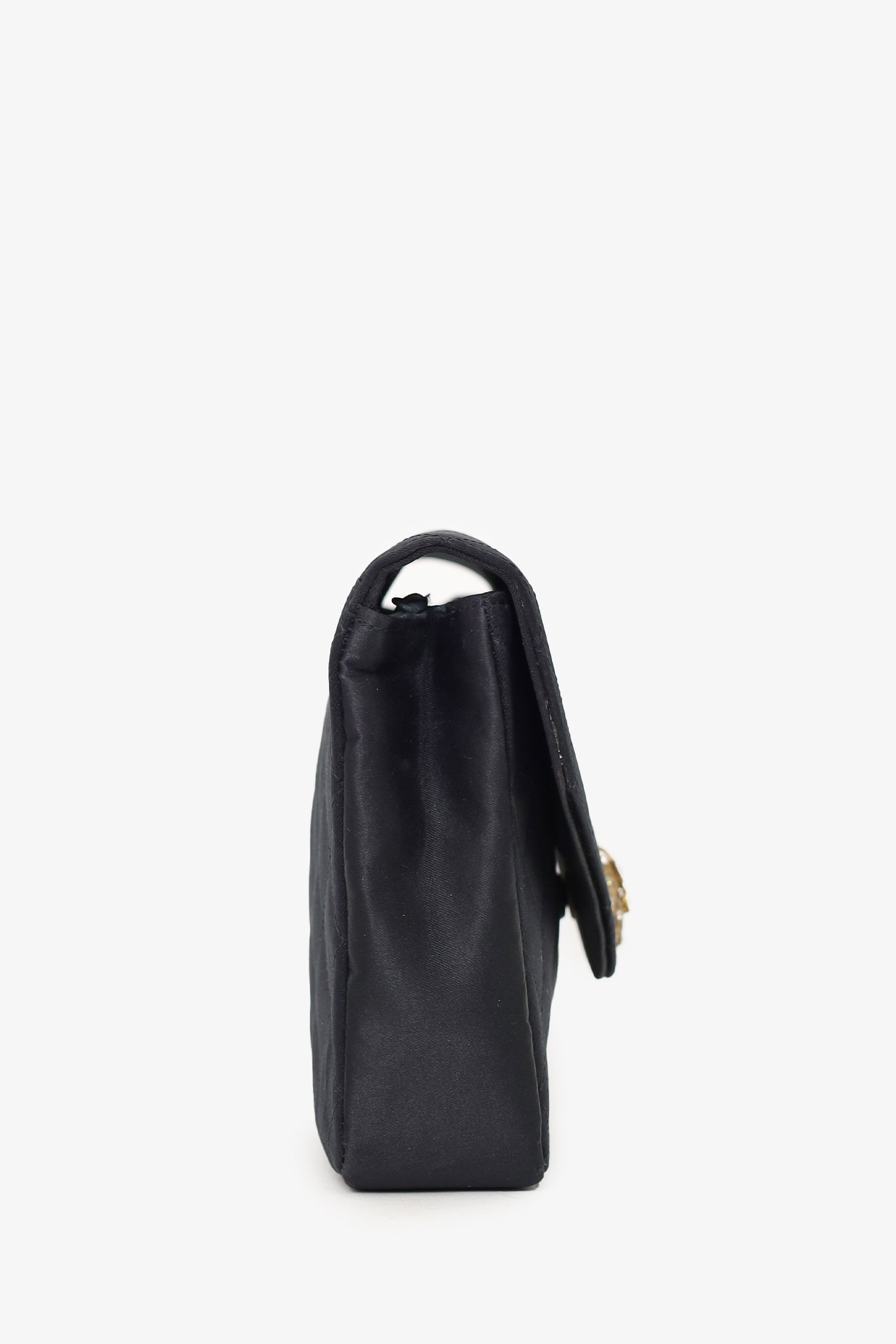 Chanel™ 1986-88 Black Satin Gripoix Pearl Jewel Evening Bag 'As Is'