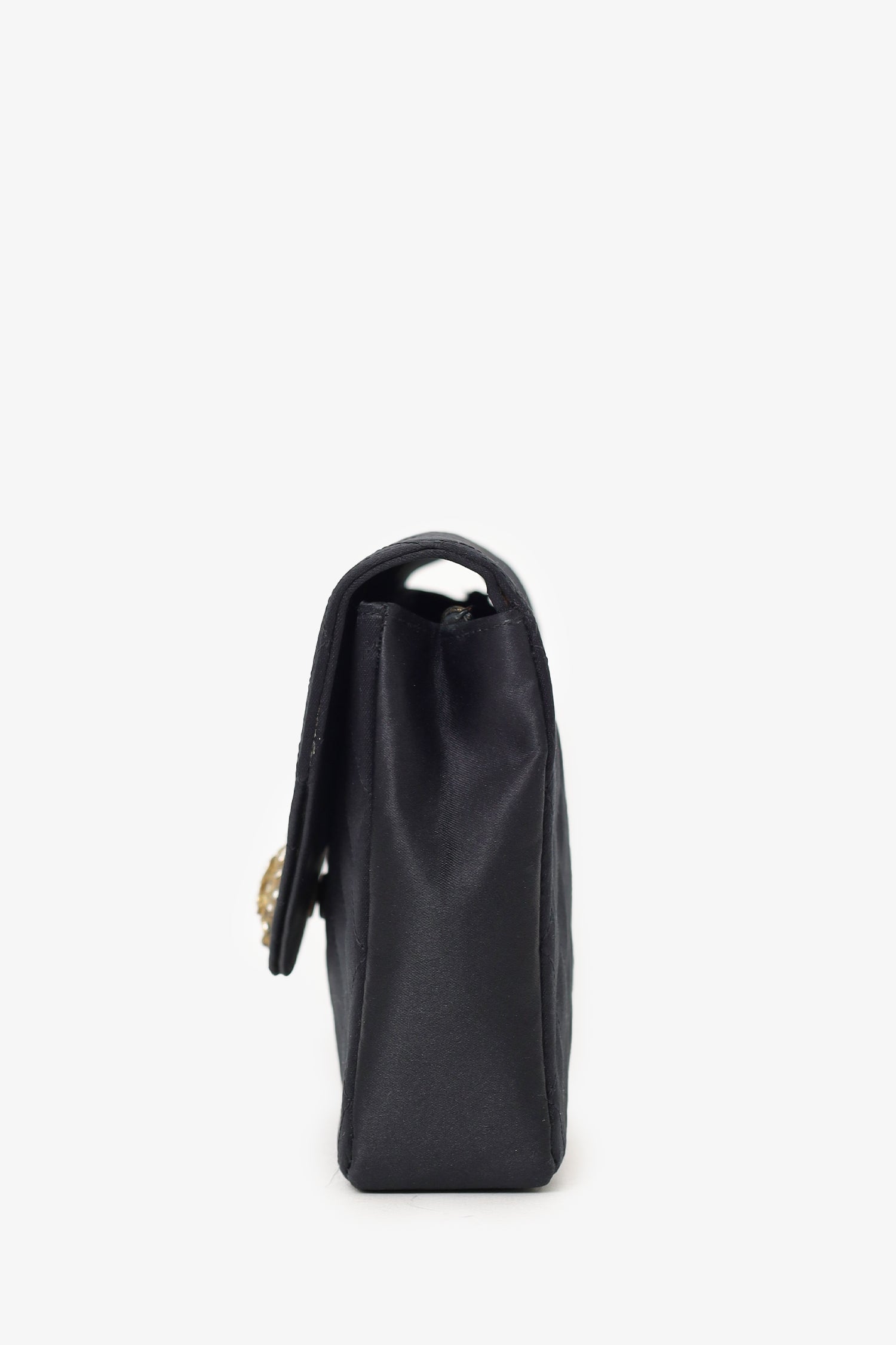 Chanel™ 1986-88 Black Satin Gripoix Pearl Jewel Evening Bag 'As Is'