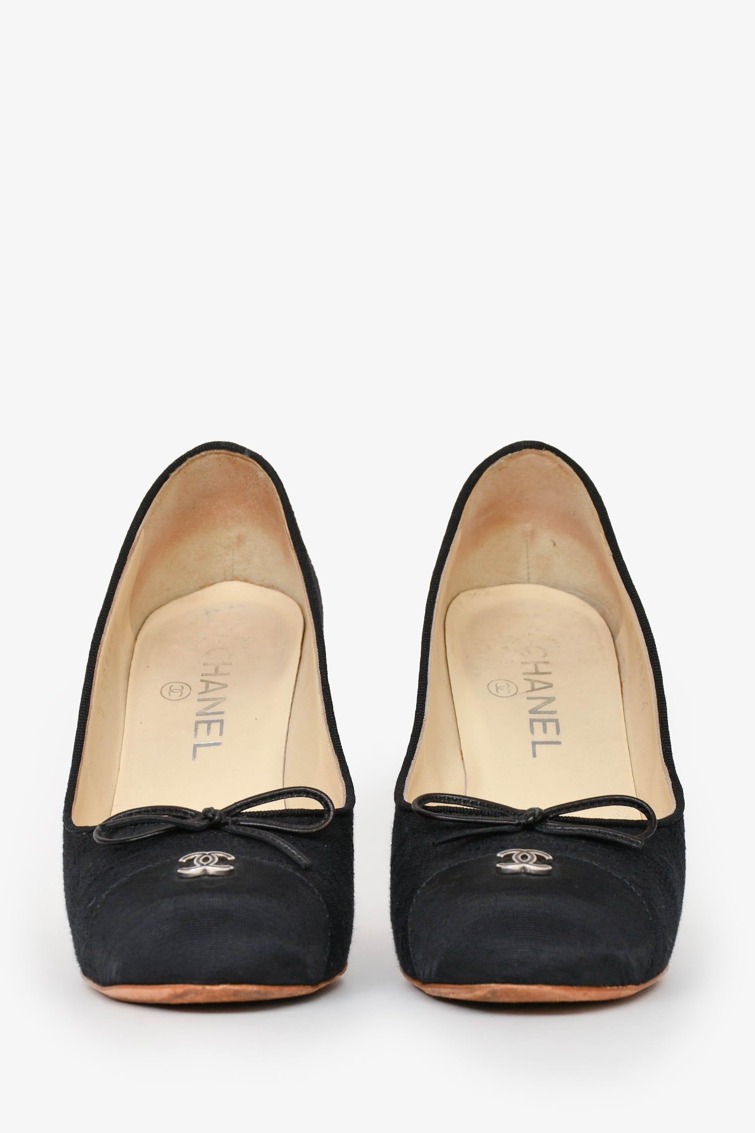 Chanel™ Black Cloth CC Heels Size 36