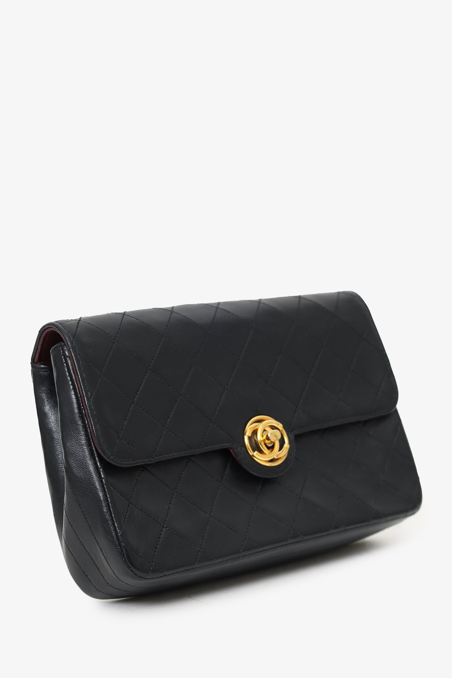 Chanel™ 1986-88 Black Quilted Lambskin Circle CC Mini Flap Bag
