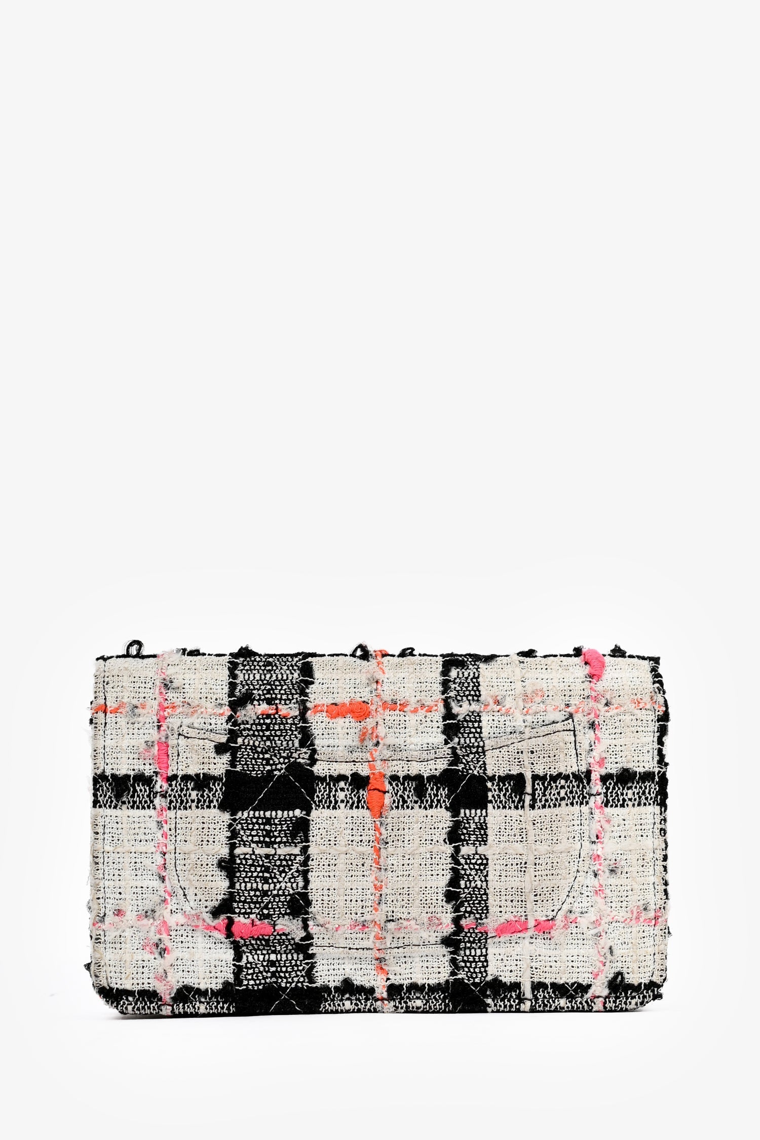 Chanel™ 2019 Pink/Black/Cream Tweed Wallet On Chain