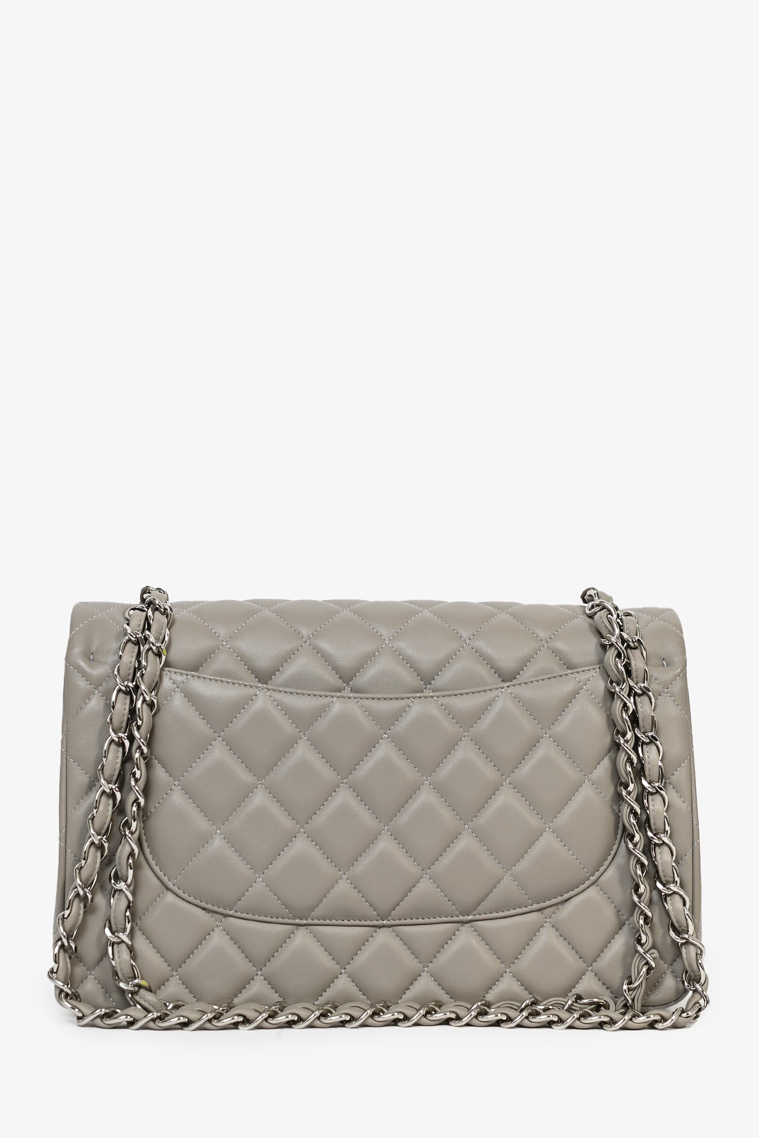 Chanel™ 2019/20 Grey Lambskin Leather Jumbo Double Flap