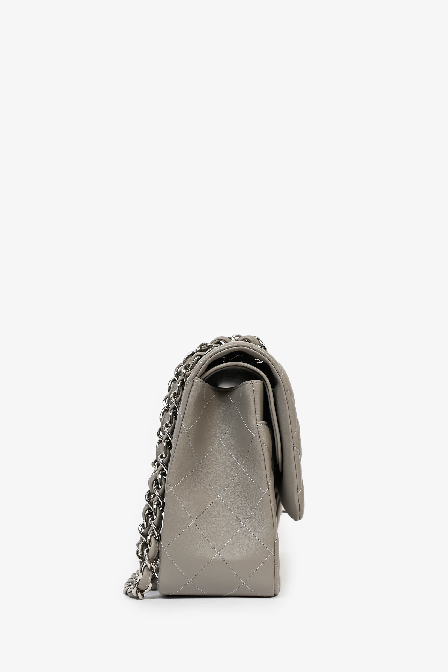 Chanel™ 2019/20 Grey Lambskin Leather Jumbo Double Flap