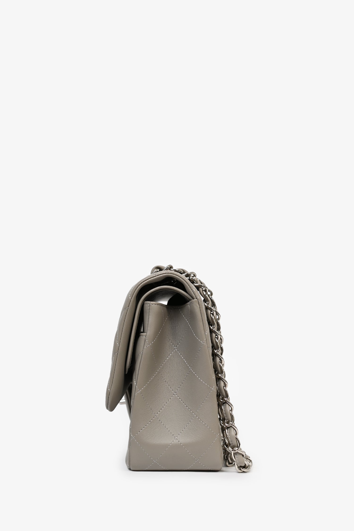 Chanel™ 2019/20 Grey Lambskin Leather Jumbo Double Flap