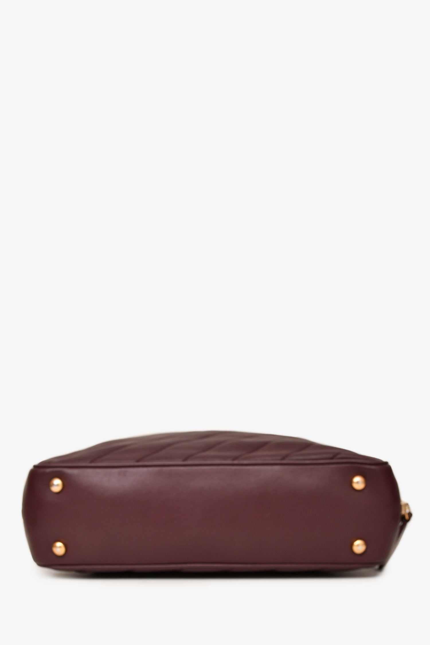 Chanel™ 2015-16 Eggplant Purple Diagonal Leather Camera Case Double Chain Shoulder Bag