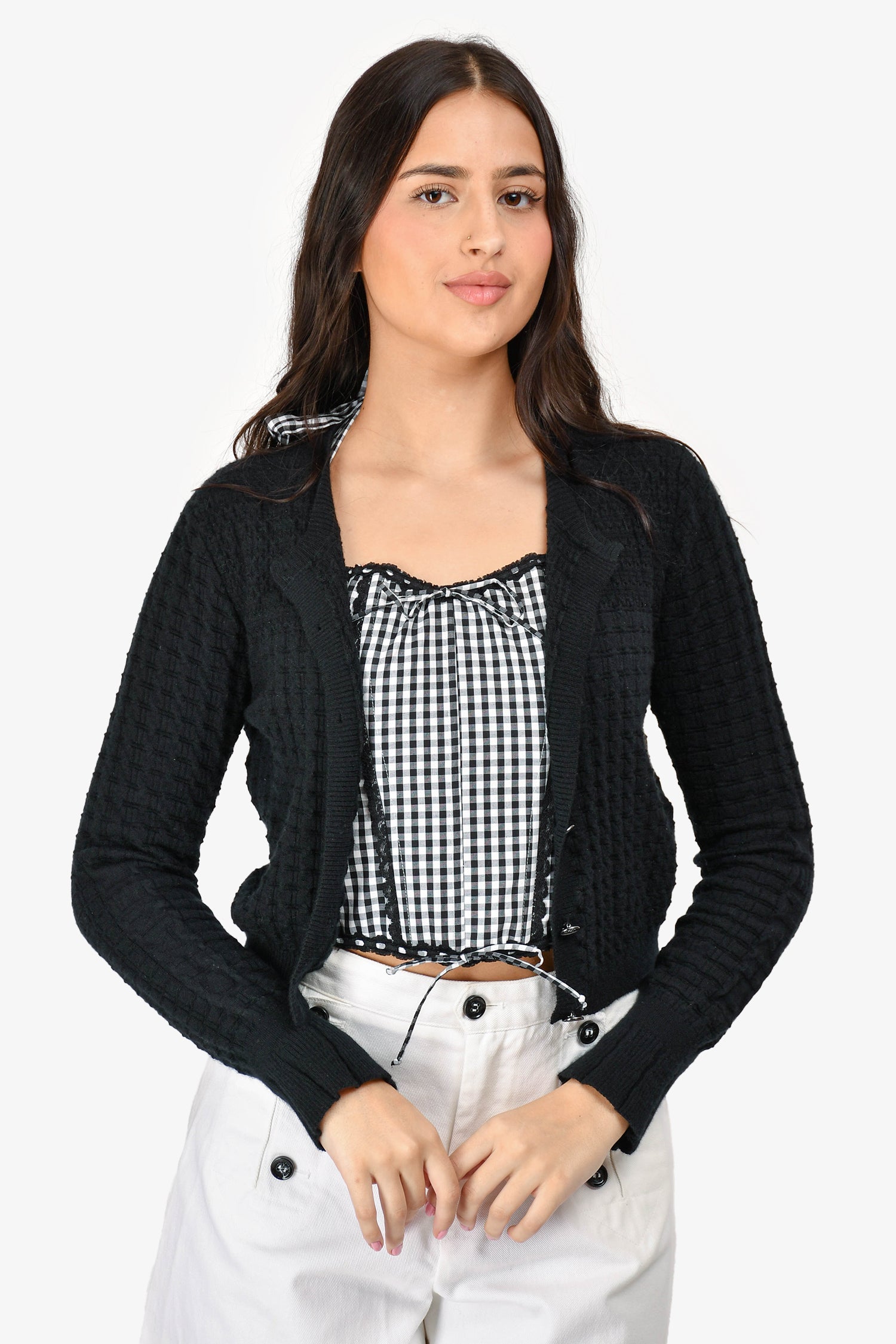 Chanel™ Fall/Winter 2023 Black Cashmere CC Button Up Cardigan Size 38
