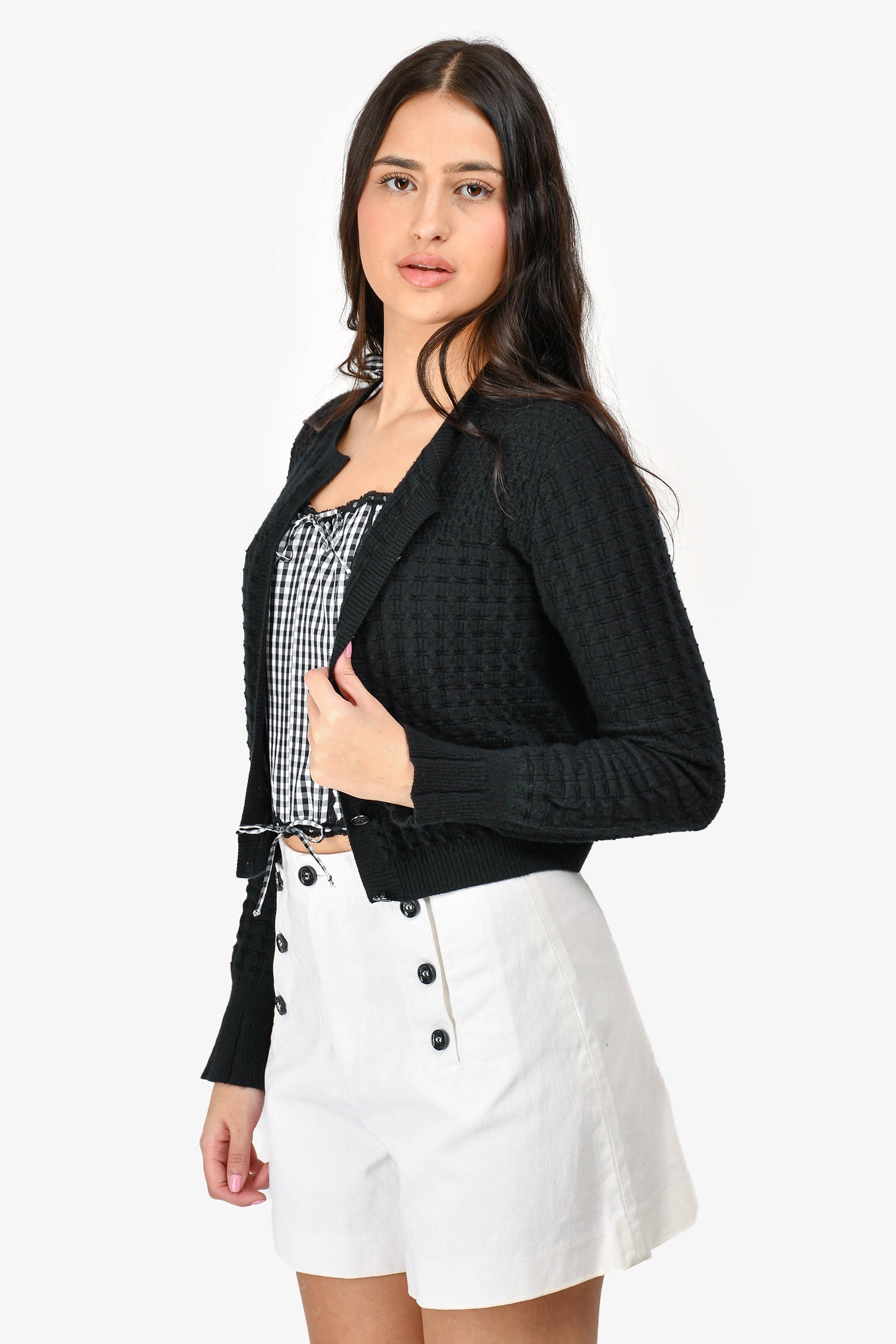 Chanel™ Fall/Winter 2023 Black Cashmere CC Button Up Cardigan Size 38