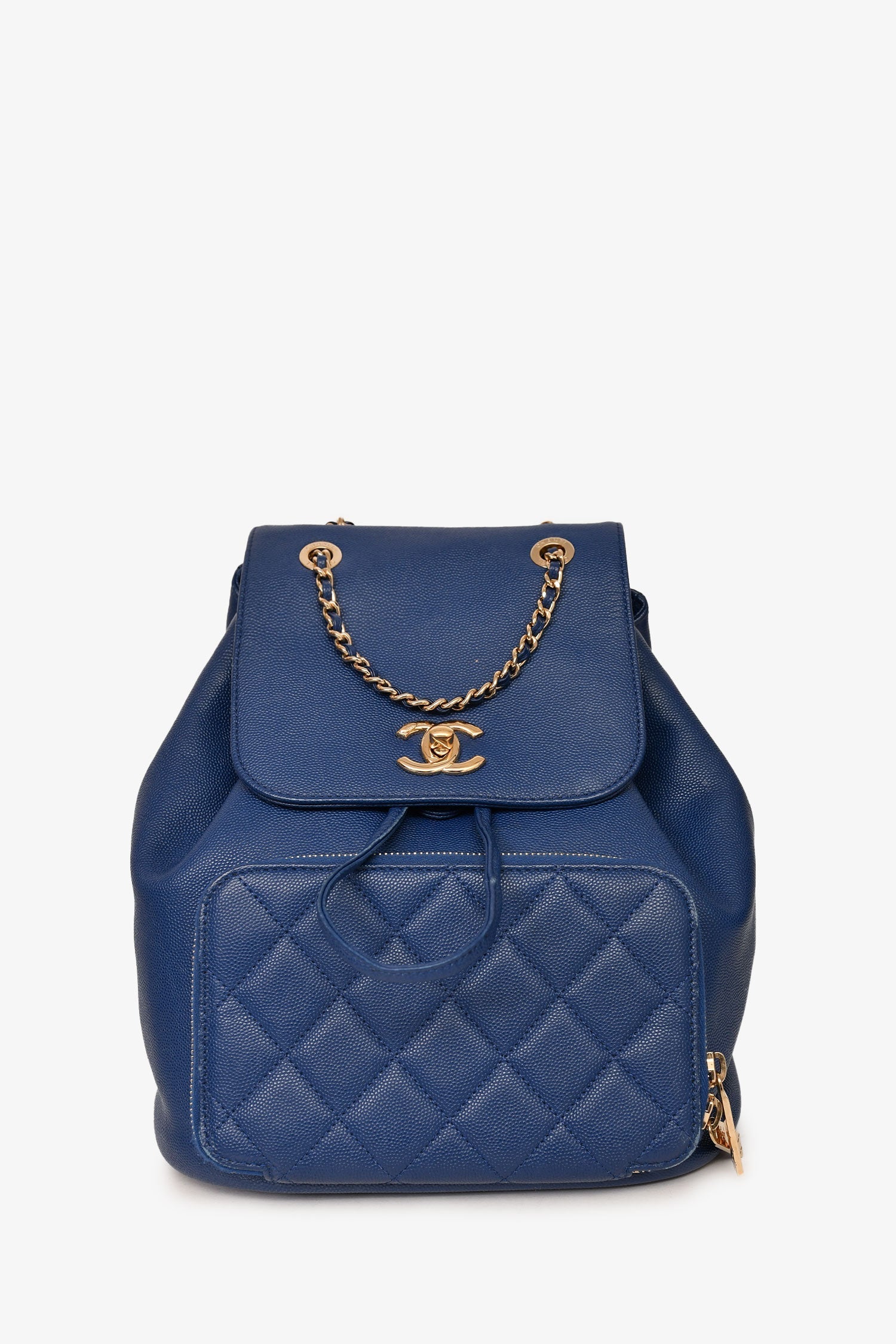Chanel™ 2017 Blue Caviar Leather Business Affinity GHW Backpack