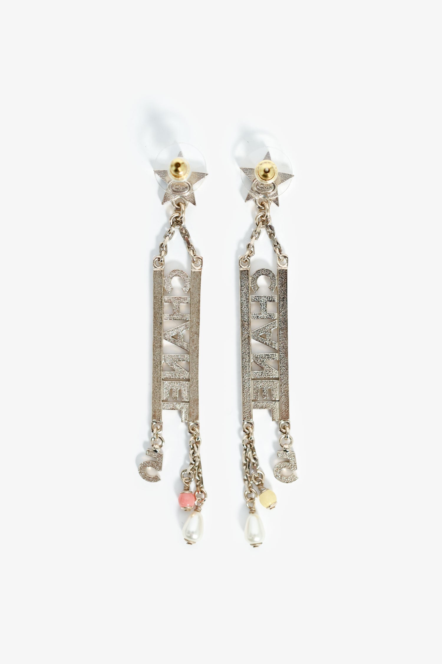 Chanel™ 2022 Gold Tone Crystal Logo Number 5 Earrings