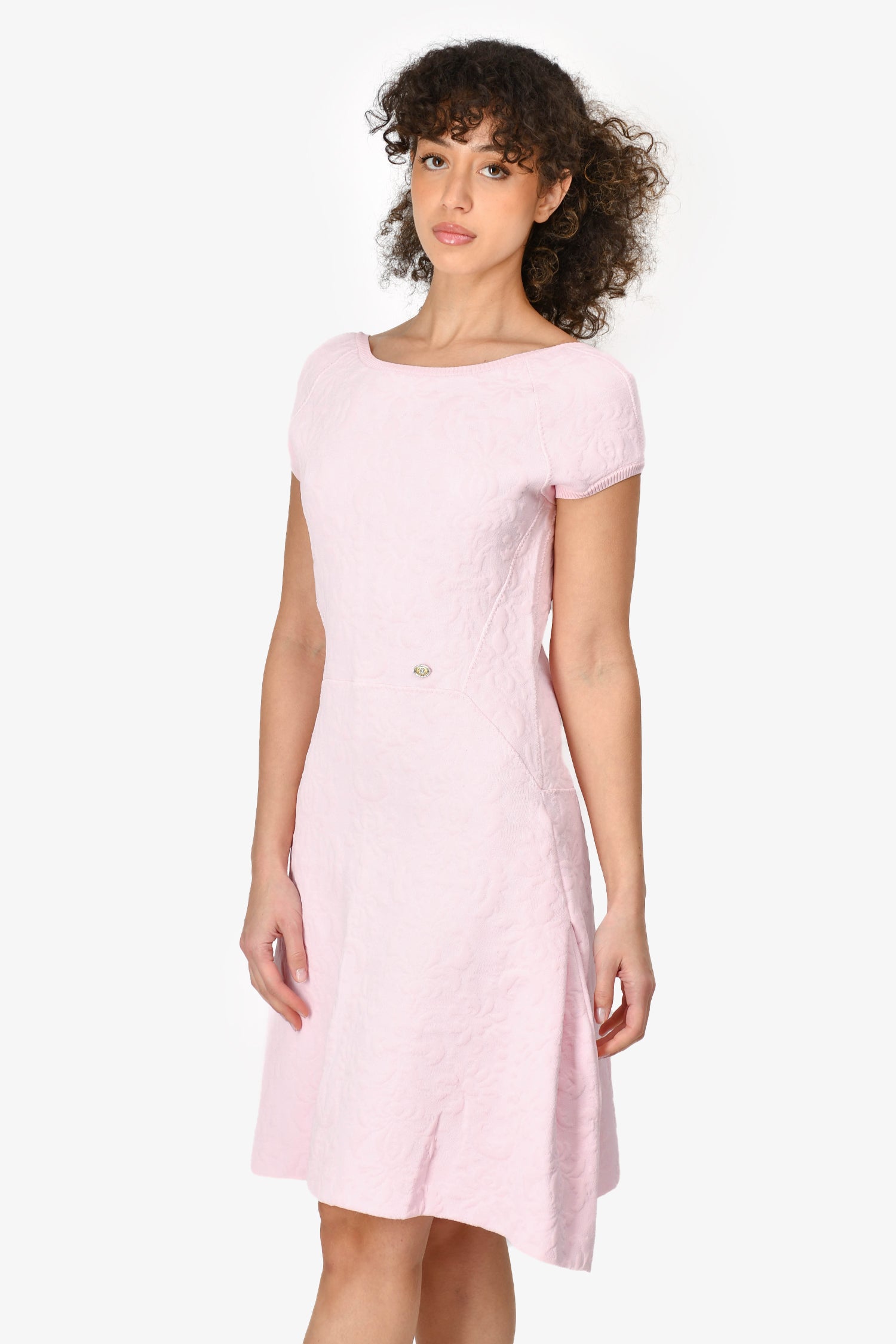 Chanel™ Pink Jacquard 'Versaille' Dress Size 40