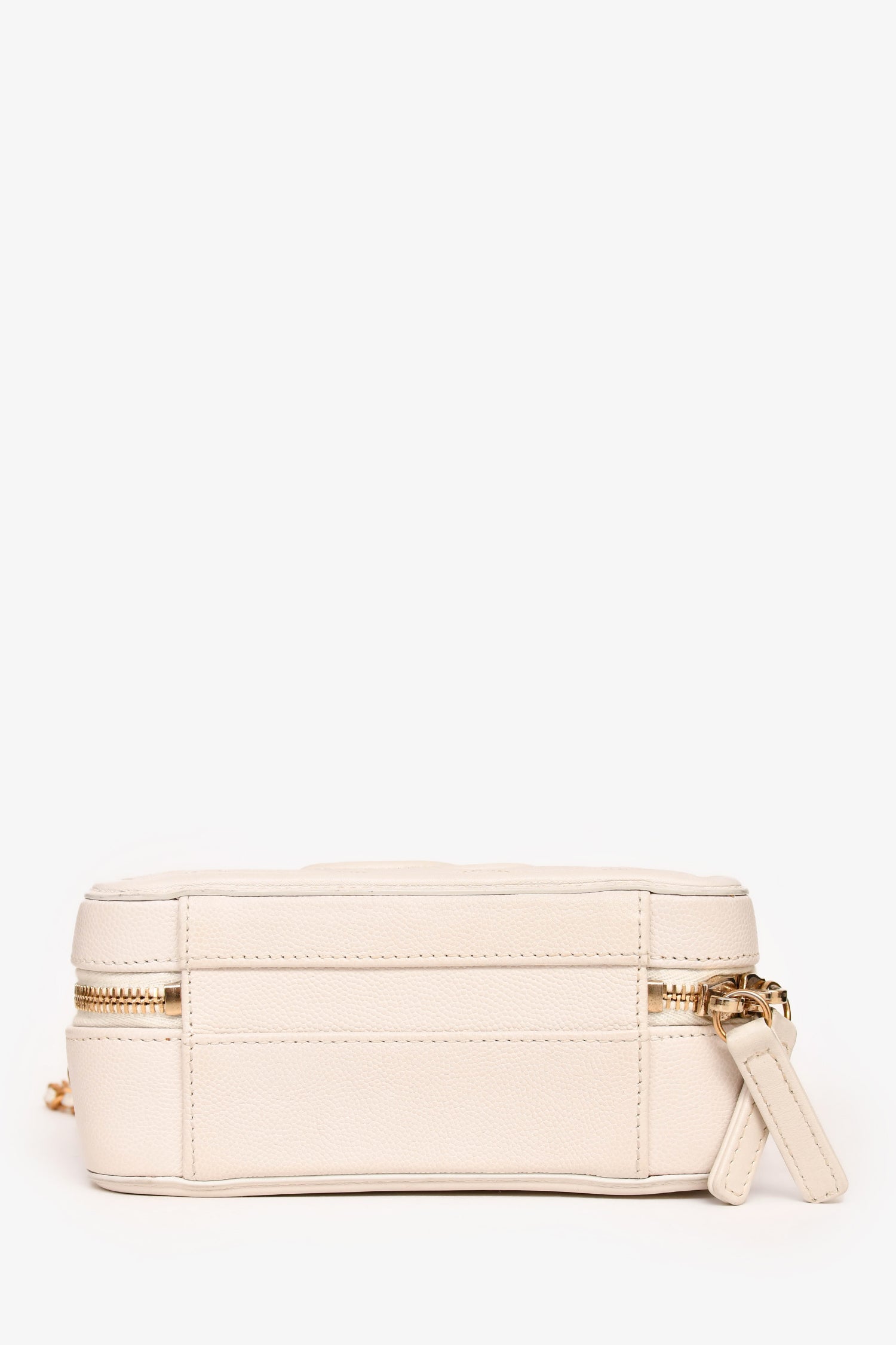 Chanel™ 2017/18 Cream Caviar Leather Small Filigree Vanity Case