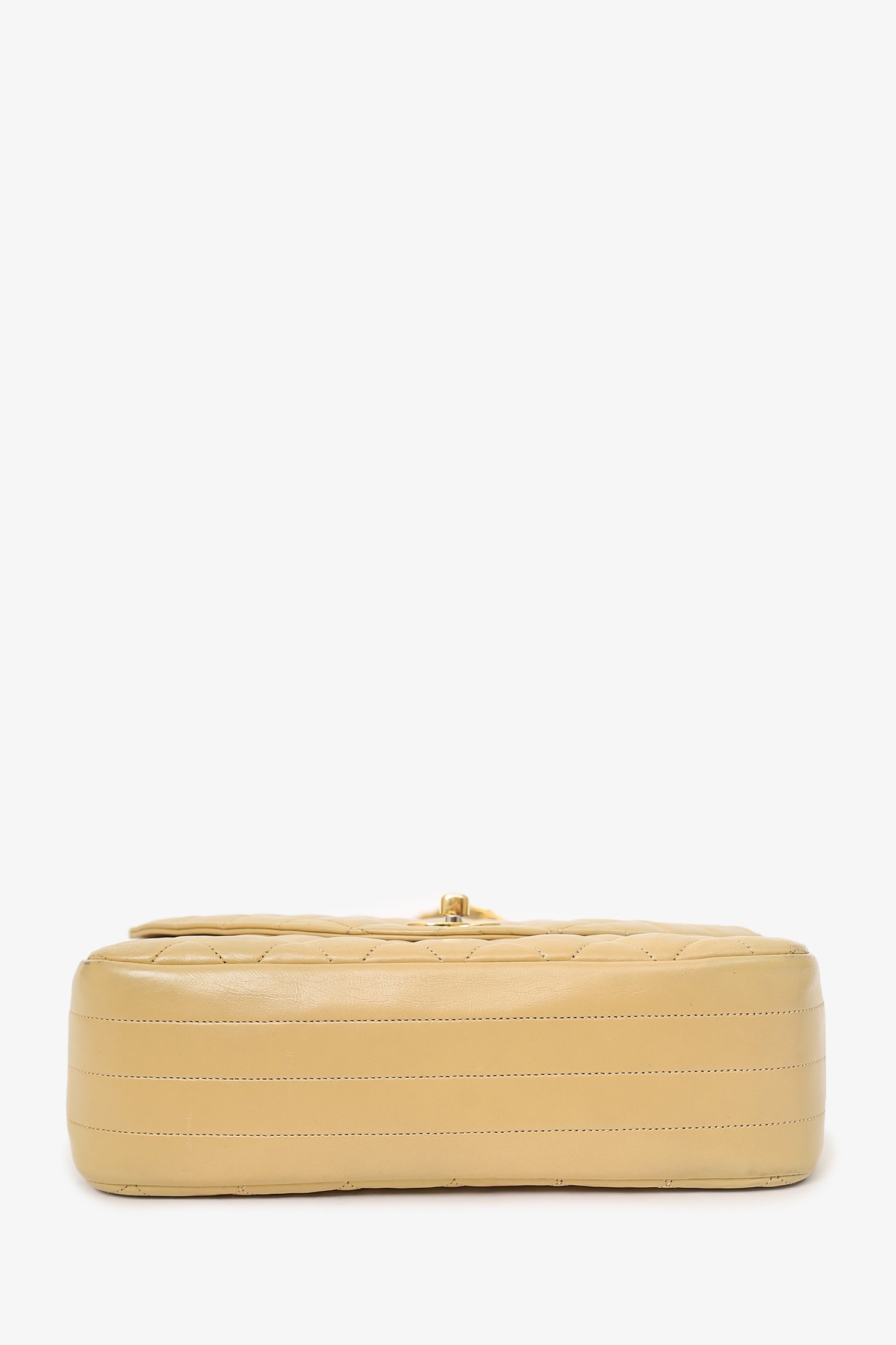 Chanel™ 1986-88 Beige Quilted Lambskin Half Moon Flap Bag