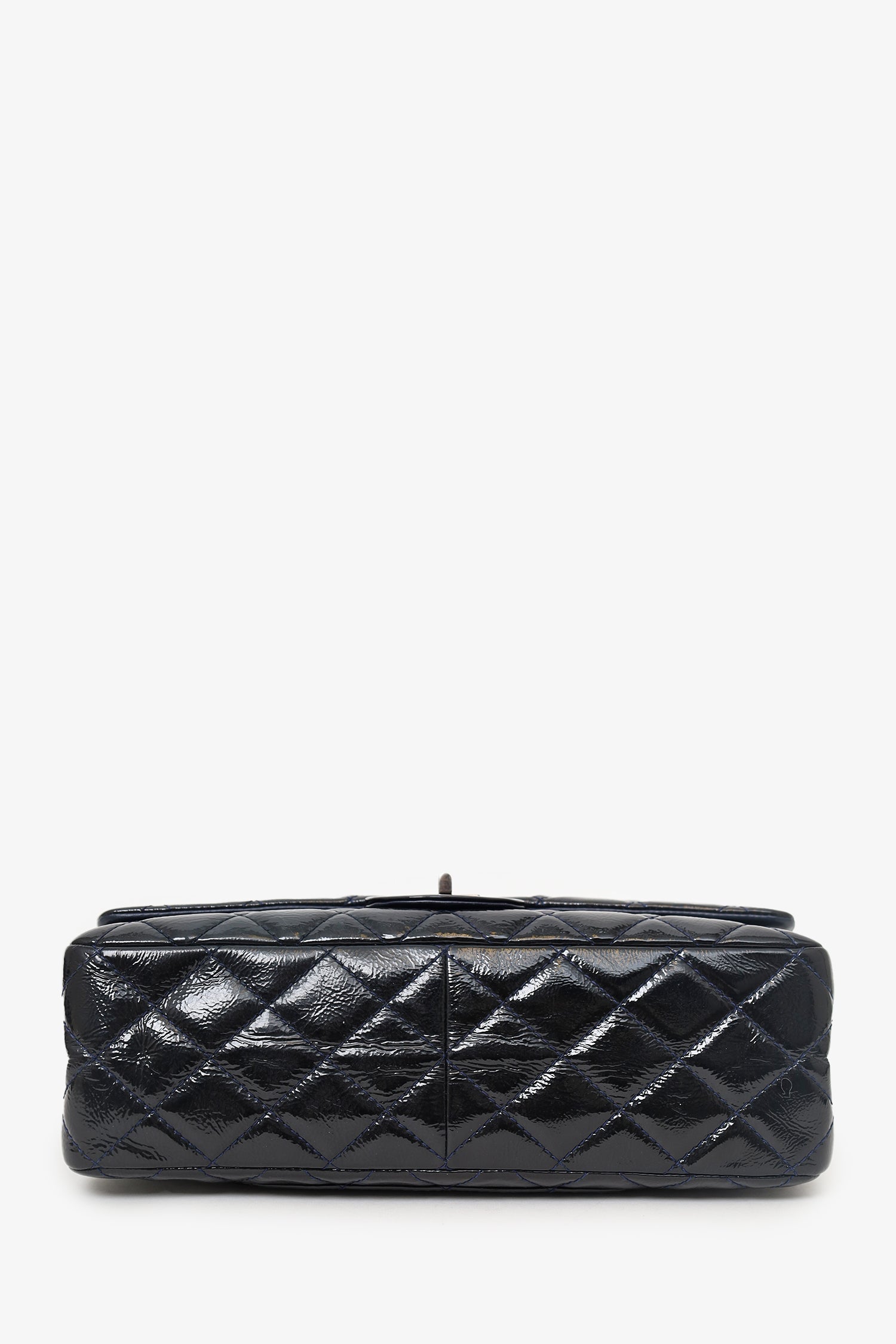 Chanel™ 2010-11 Navy Patent Leather Reissue 227 Double Flap Bag