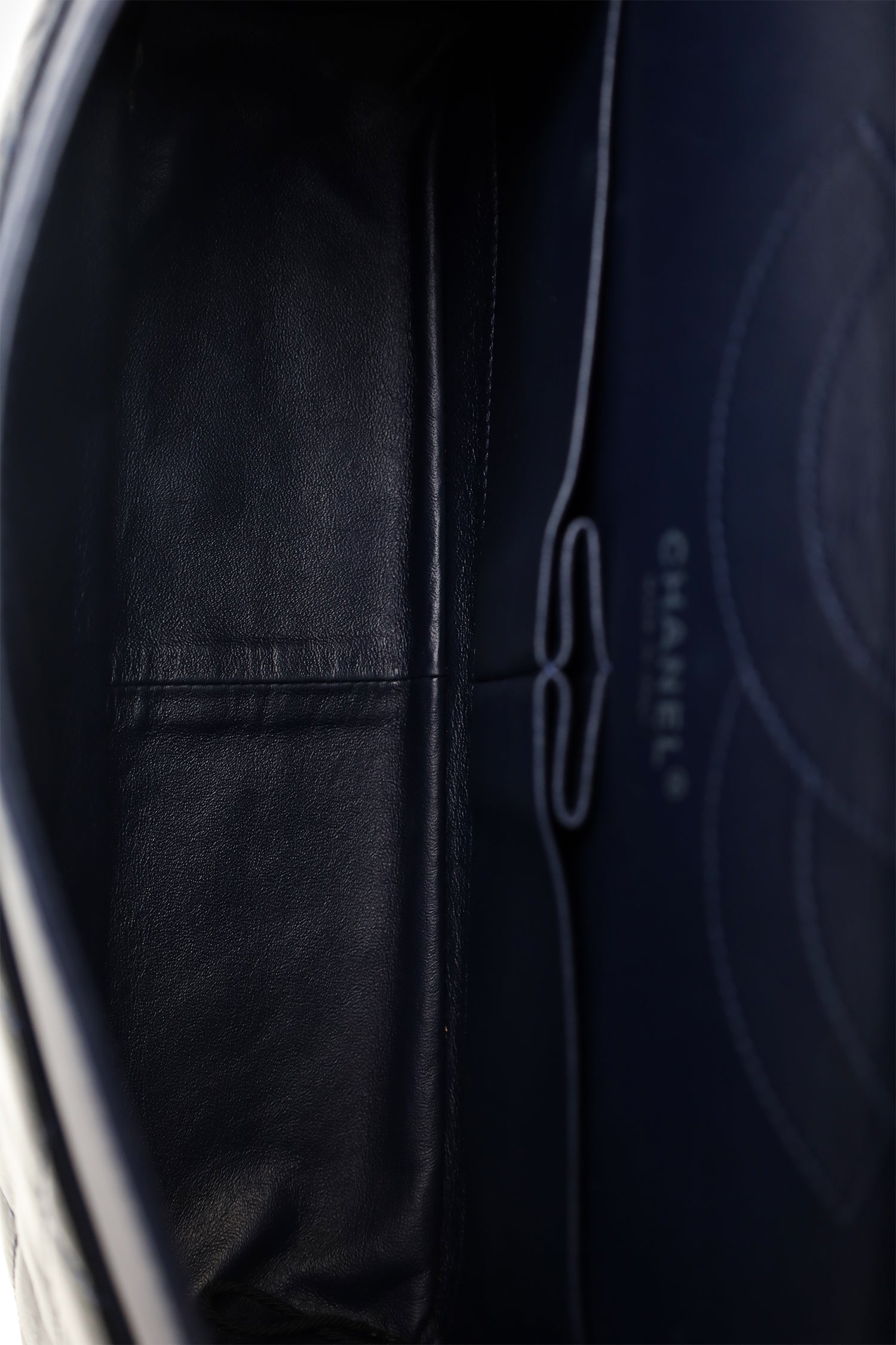 Chanel™ 2010-11 Navy Patent Leather Reissue 227 Double Flap Bag