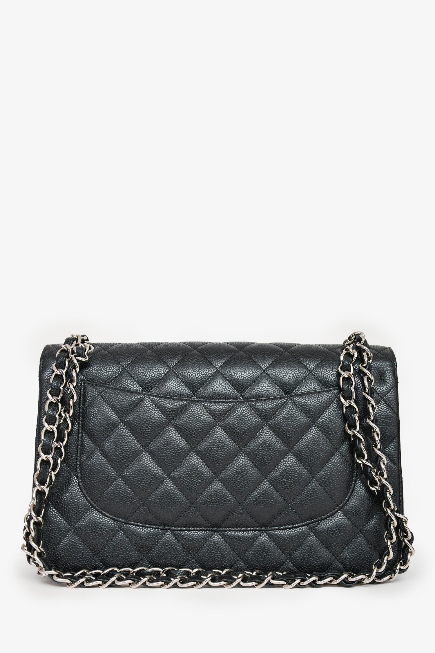 Chanel™ 2014 Black Caviar Leather Jumbo Double Flap