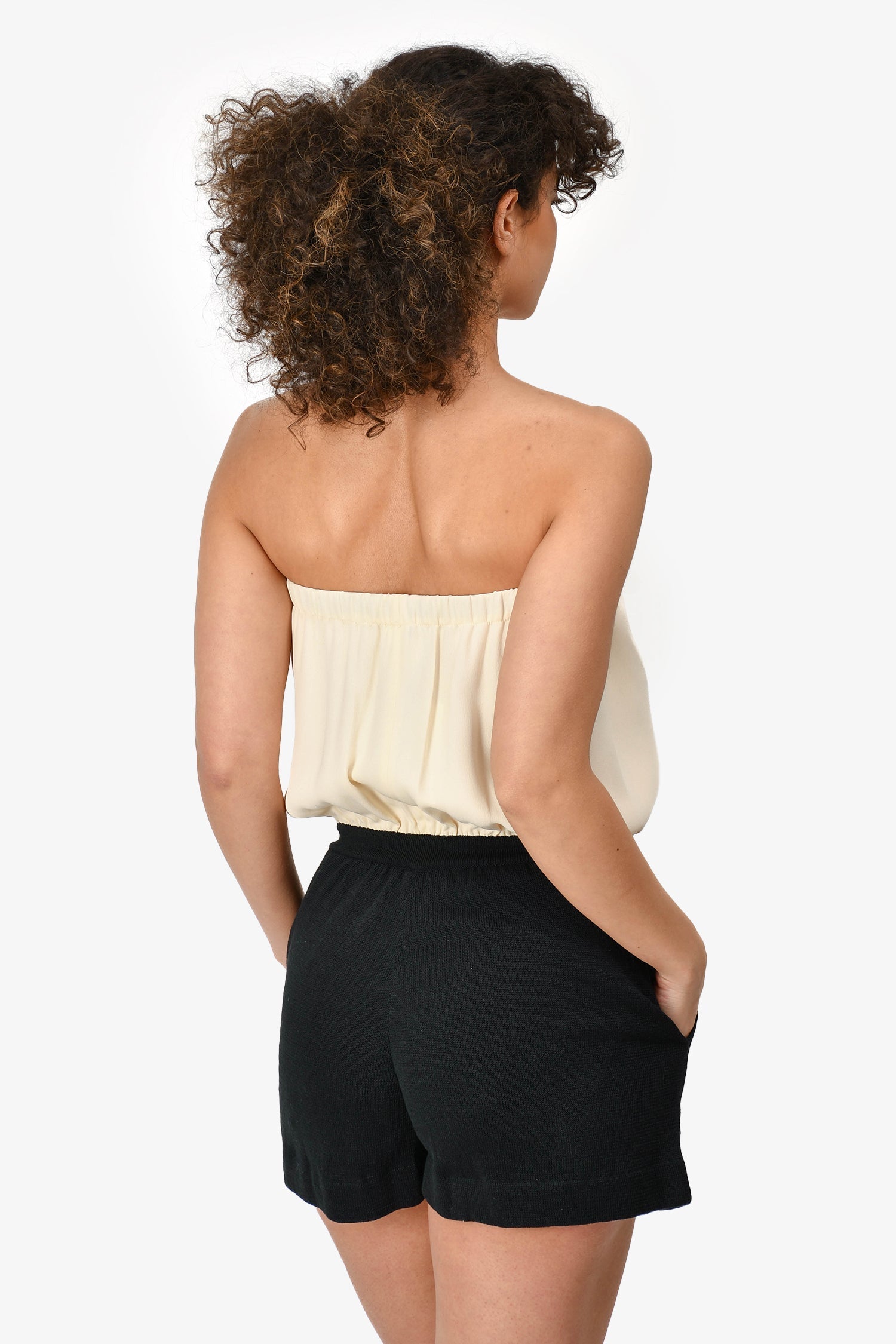 Chanel™ 2011 Beige/Black Silk Romper Size 38